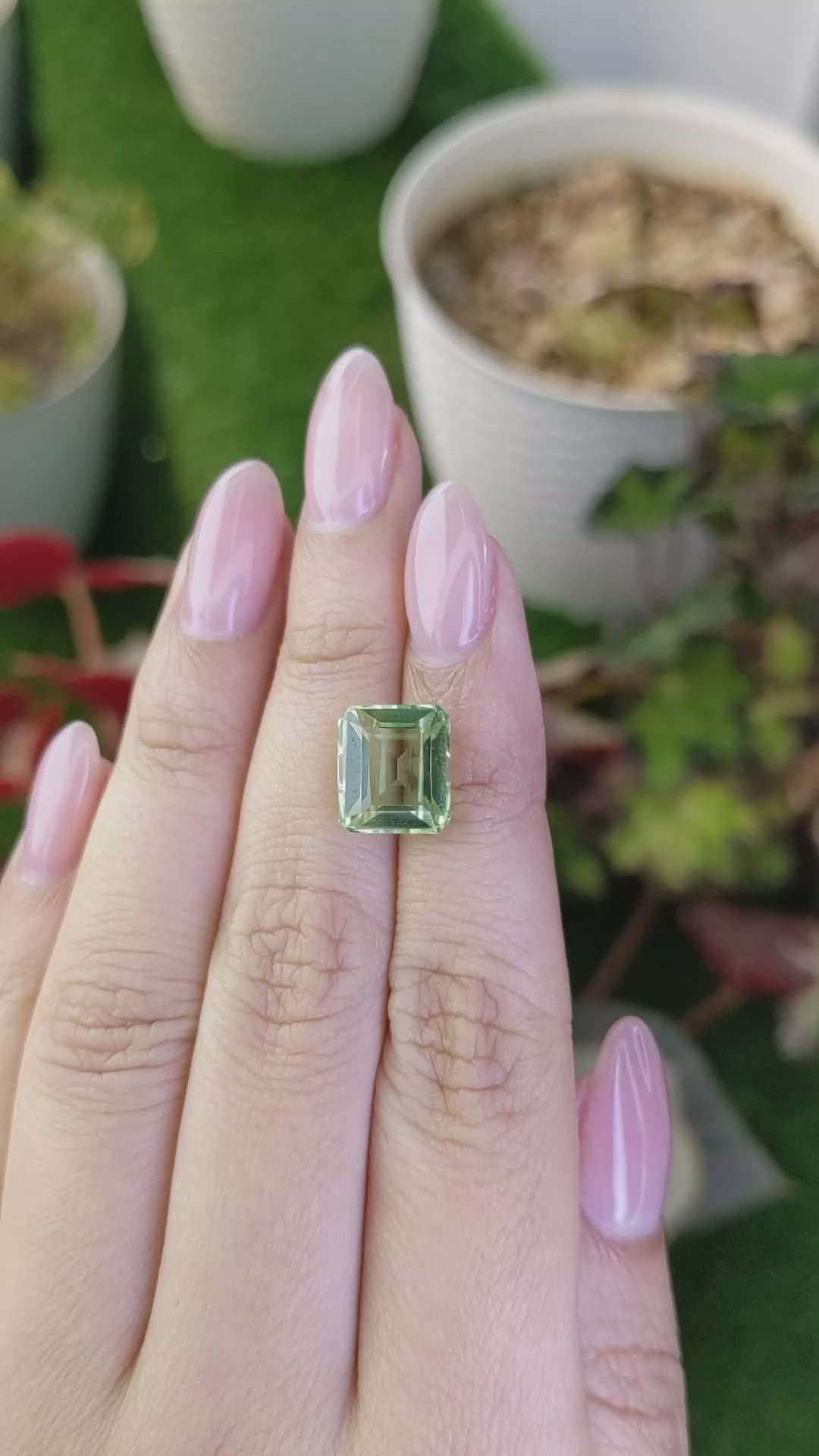 5.56 Ct. Green Prasiolite from Brazil Size Video