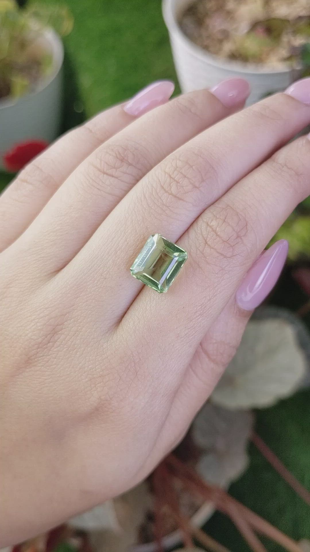 5.56 Ct. Green Prasiolite from Brazil Size Video
