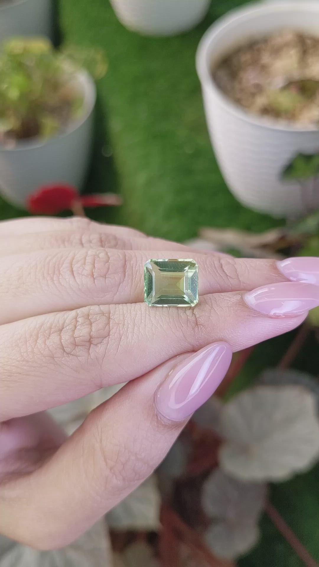 5.56 Ct. Green Prasiolite from Brazil Size Video