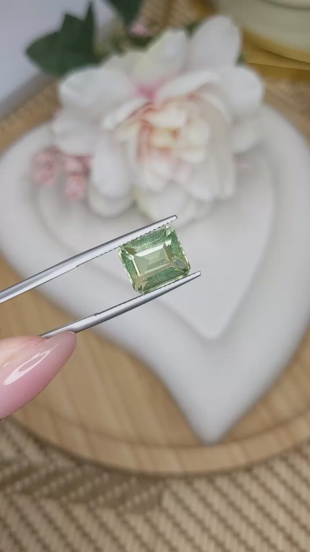 5.56 Ct. Green Prasiolite from Brazil Size Video