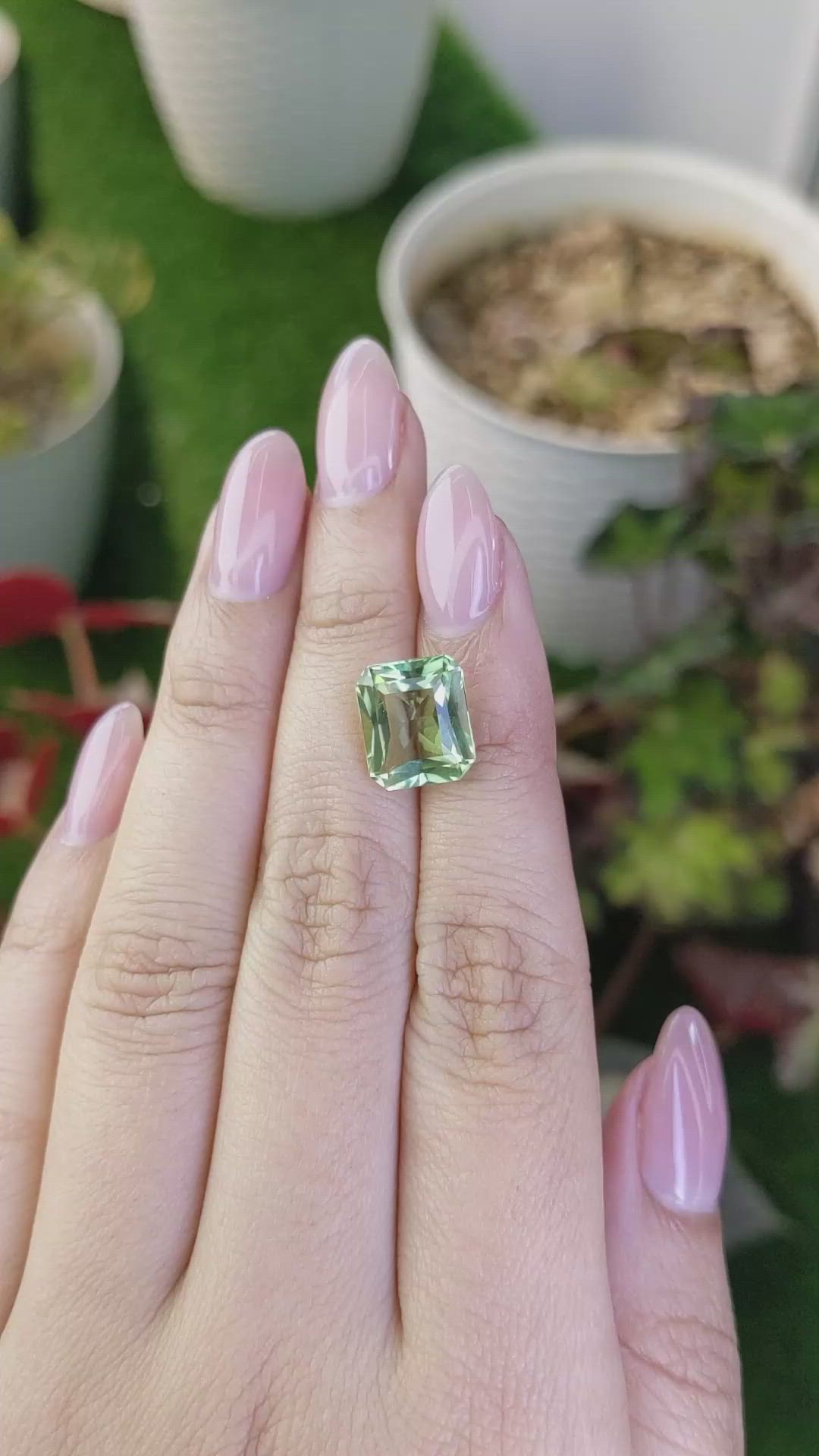 5.04 Ct. Green Prasiolite from Brazil Size Video