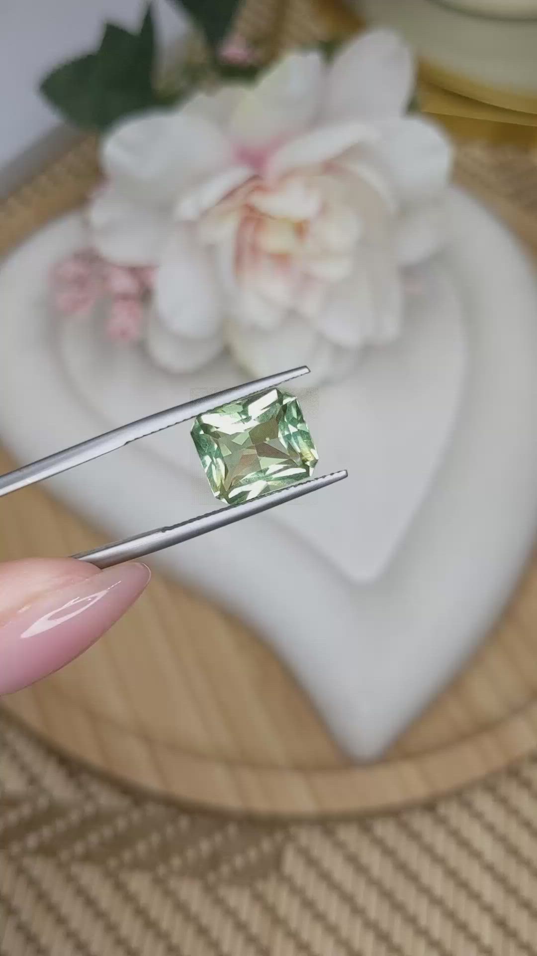 5.04 Ct. Green Prasiolite from Brazil Size Video