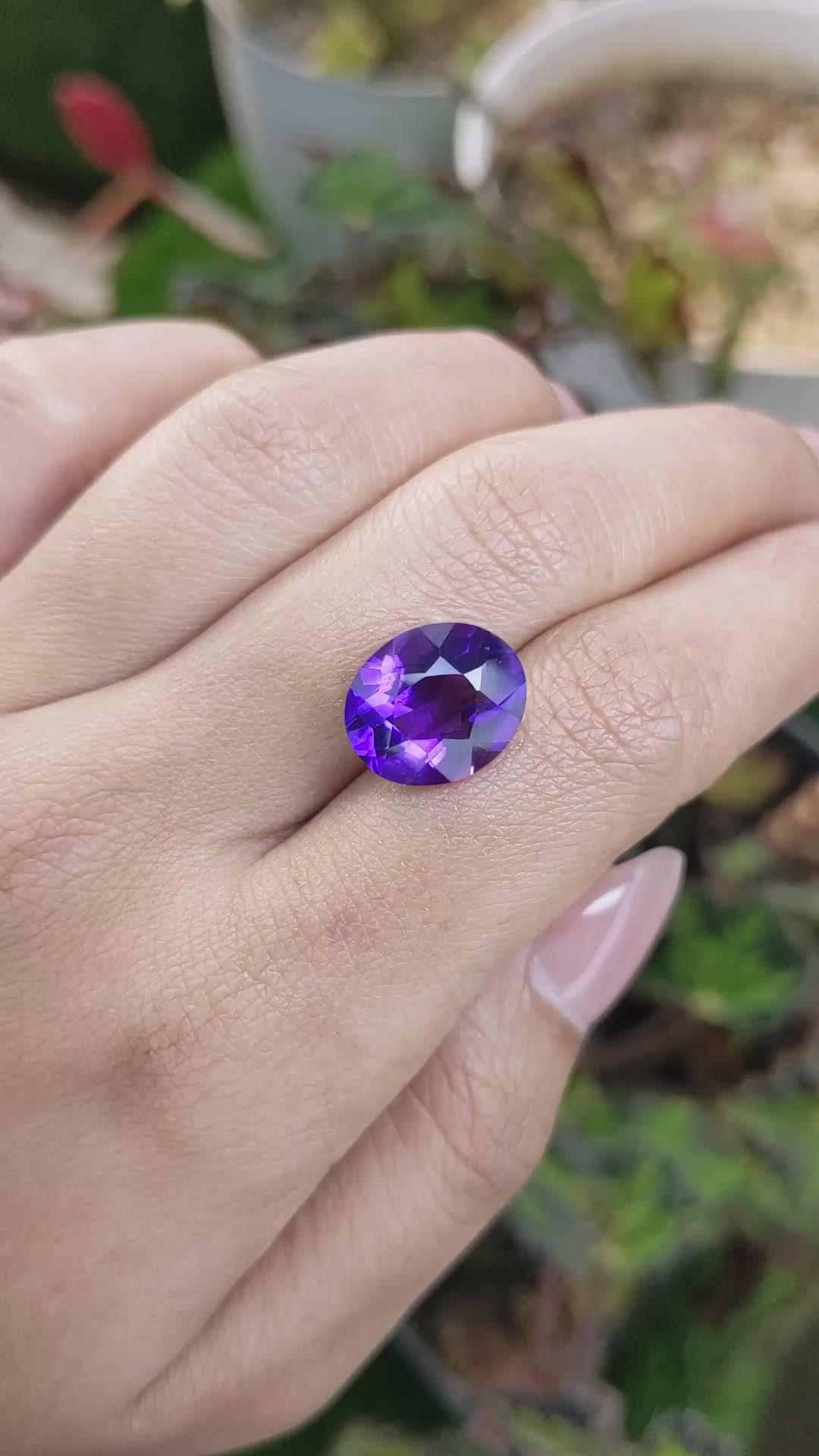 6.67 Ct. Purple Amethyst from Ceylon (Sri Lanka) Size Video