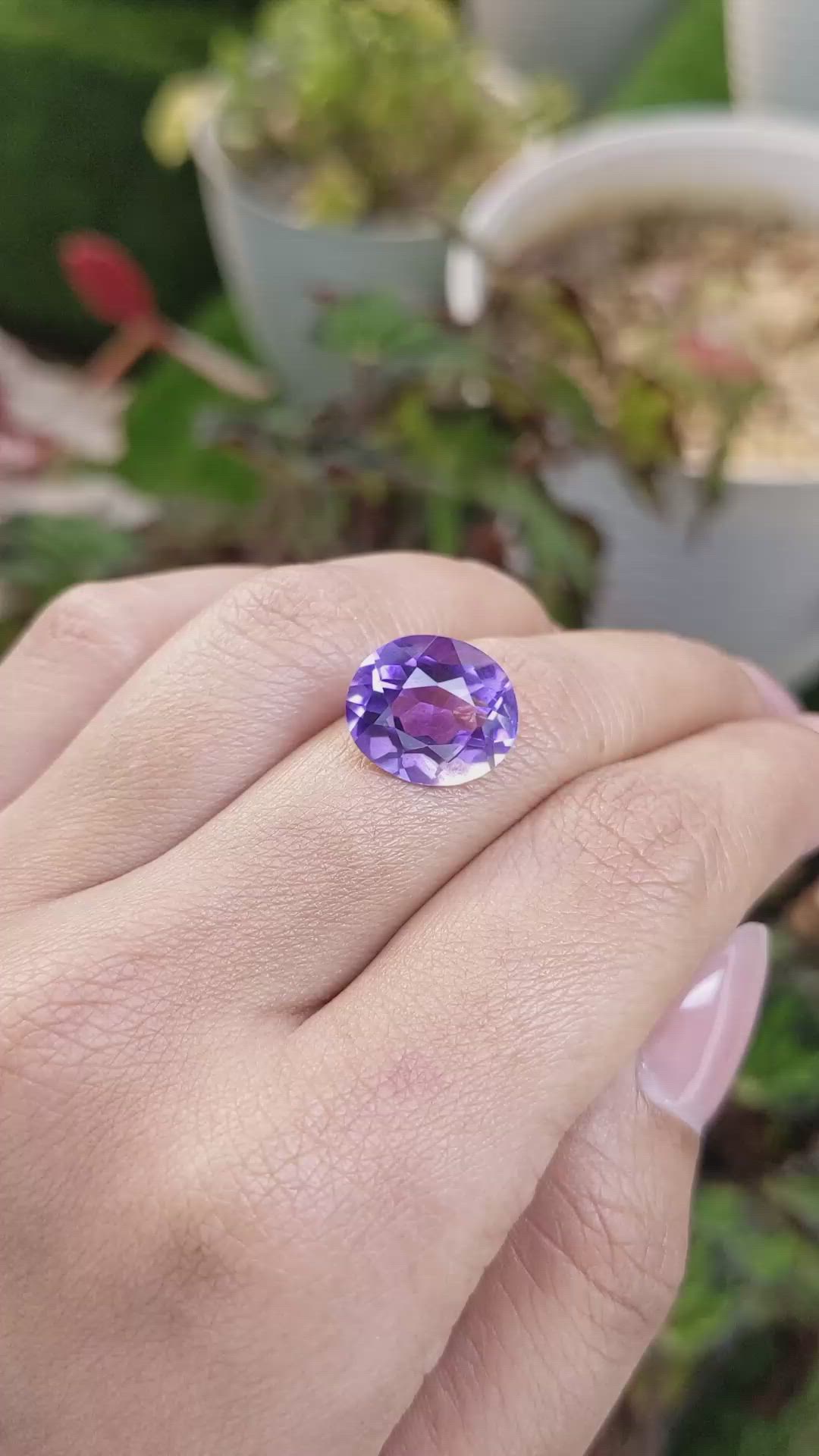 6.27 Ct. Purple Amethyst from Ceylon (Sri Lanka) Size Video