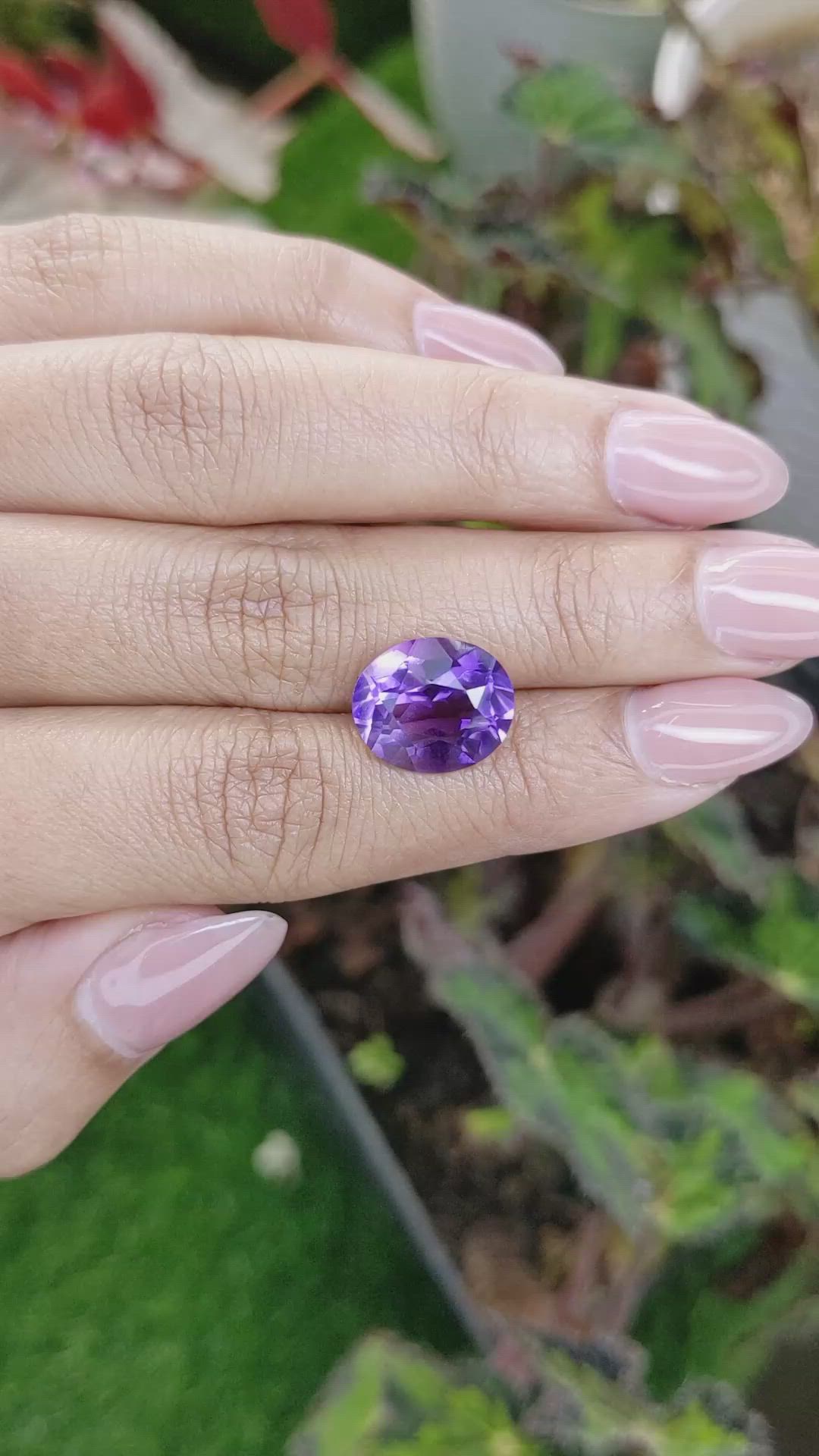 6.27 Ct. Purple Amethyst from Ceylon (Sri Lanka) Size Video