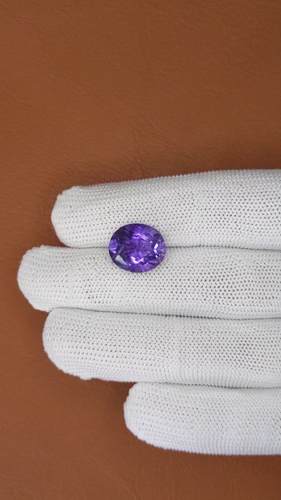 6.27 Ct. Purple Amethyst from Ceylon (Sri Lanka) Size Video