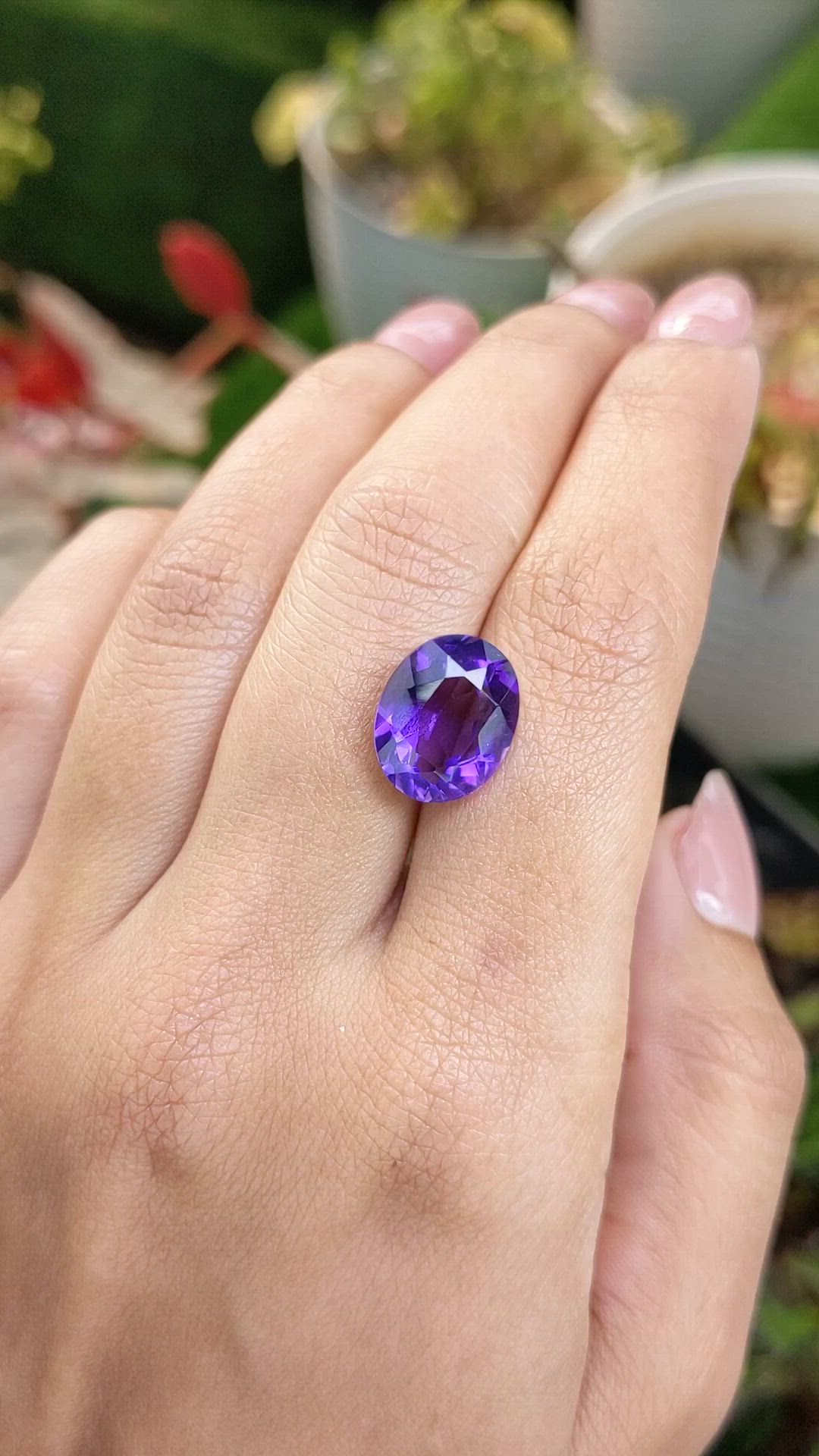 5.46 Ct. Purple Amethyst from Ceylon (Sri Lanka) Size Video
