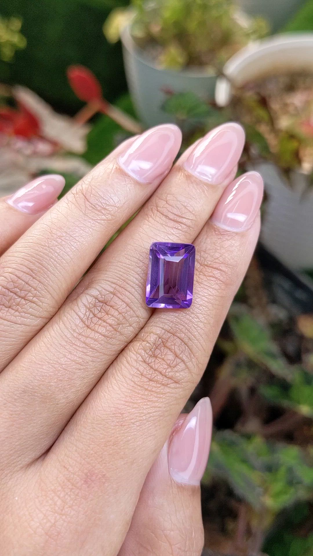 6.51 Ct. Purple Amethyst from Ceylon (Sri Lanka) Size Video