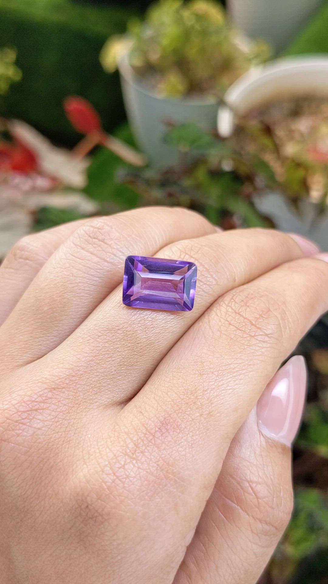 6.51 Ct. Purple Amethyst from Ceylon (Sri Lanka) Size Video