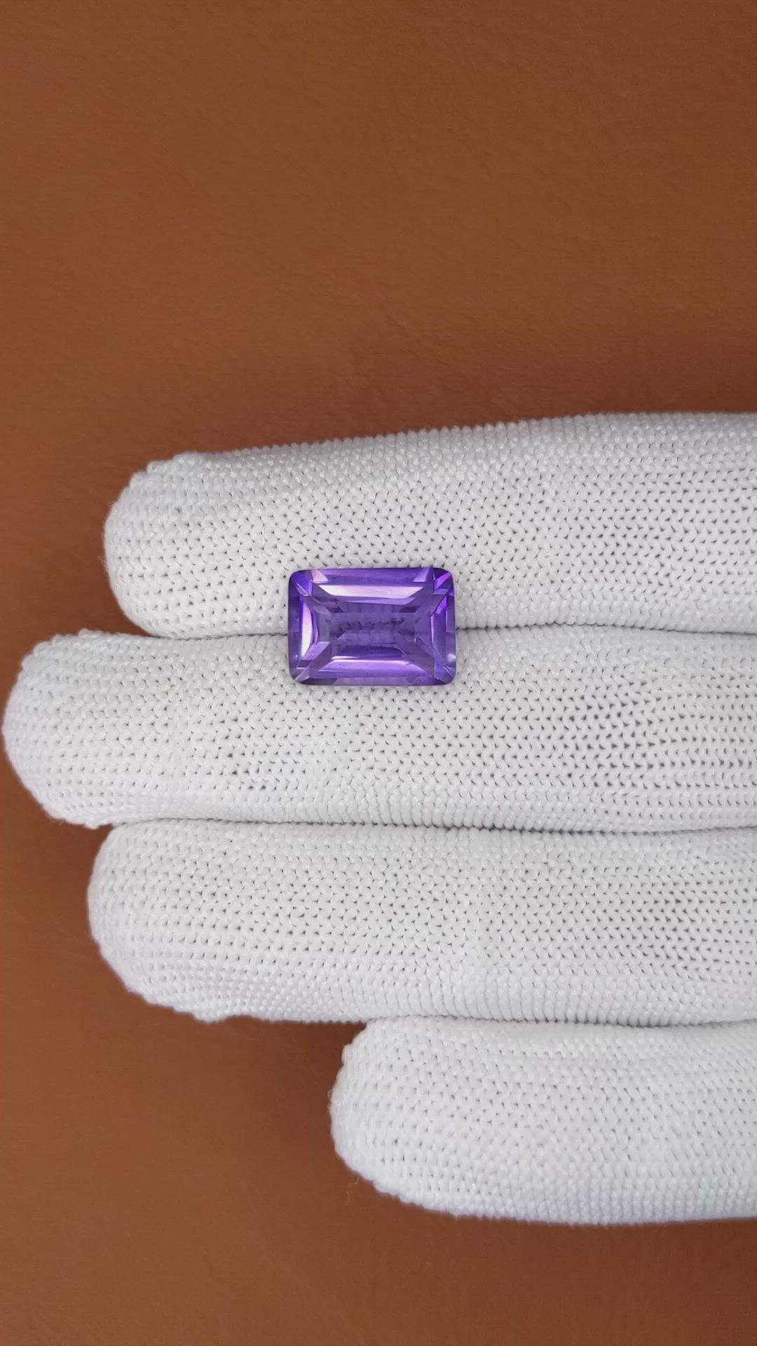 6.51 Ct. Purple Amethyst from Ceylon (Sri Lanka) Size Video