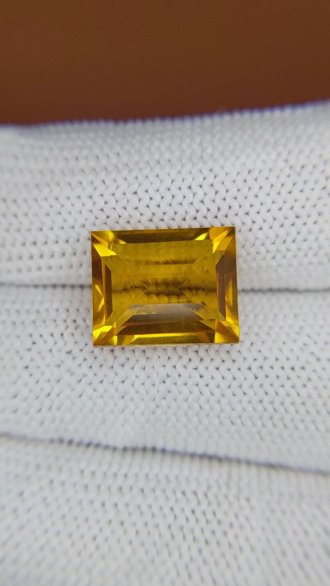 6.82 Ct. Orangish Yellow Citrine from Ceylon (Sri Lanka) Size Video