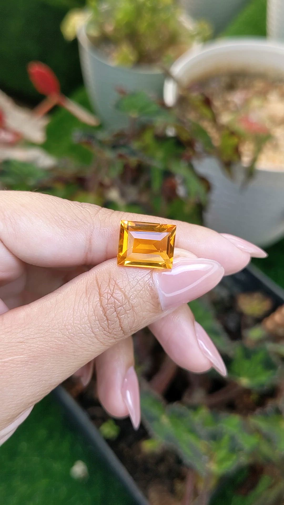 6.82 Ct. Orangish Yellow Citrine from Ceylon (Sri Lanka) Size Video