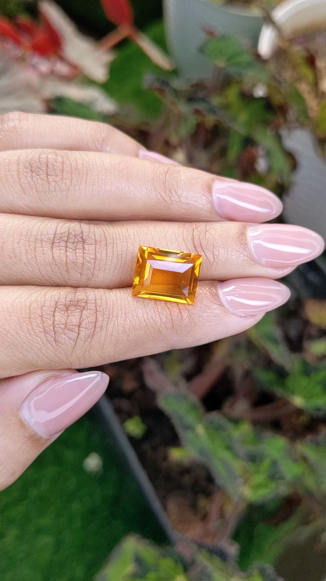 6.82 Ct. Orangish Yellow Citrine from Ceylon (Sri Lanka) Size Video