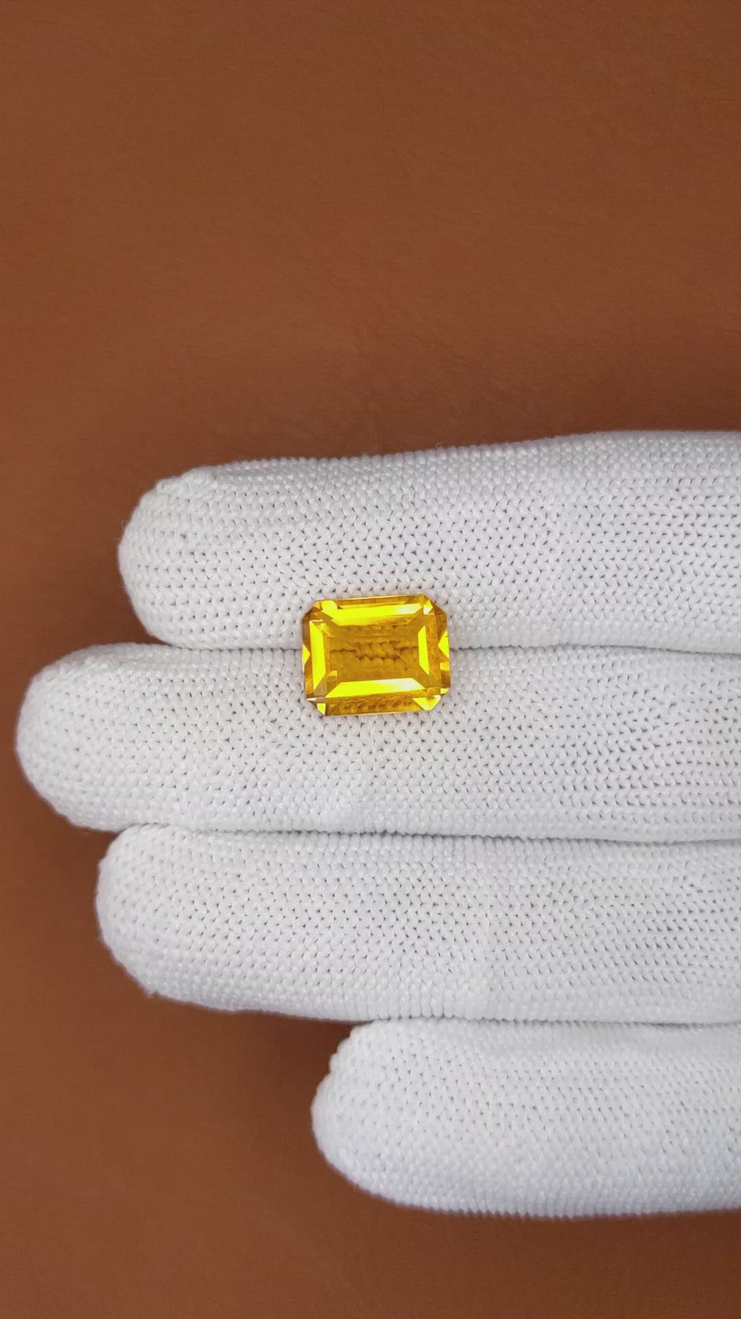 5.21 Ct. Orangish Yellow Citrine from Ceylon (Sri Lanka) Size Video