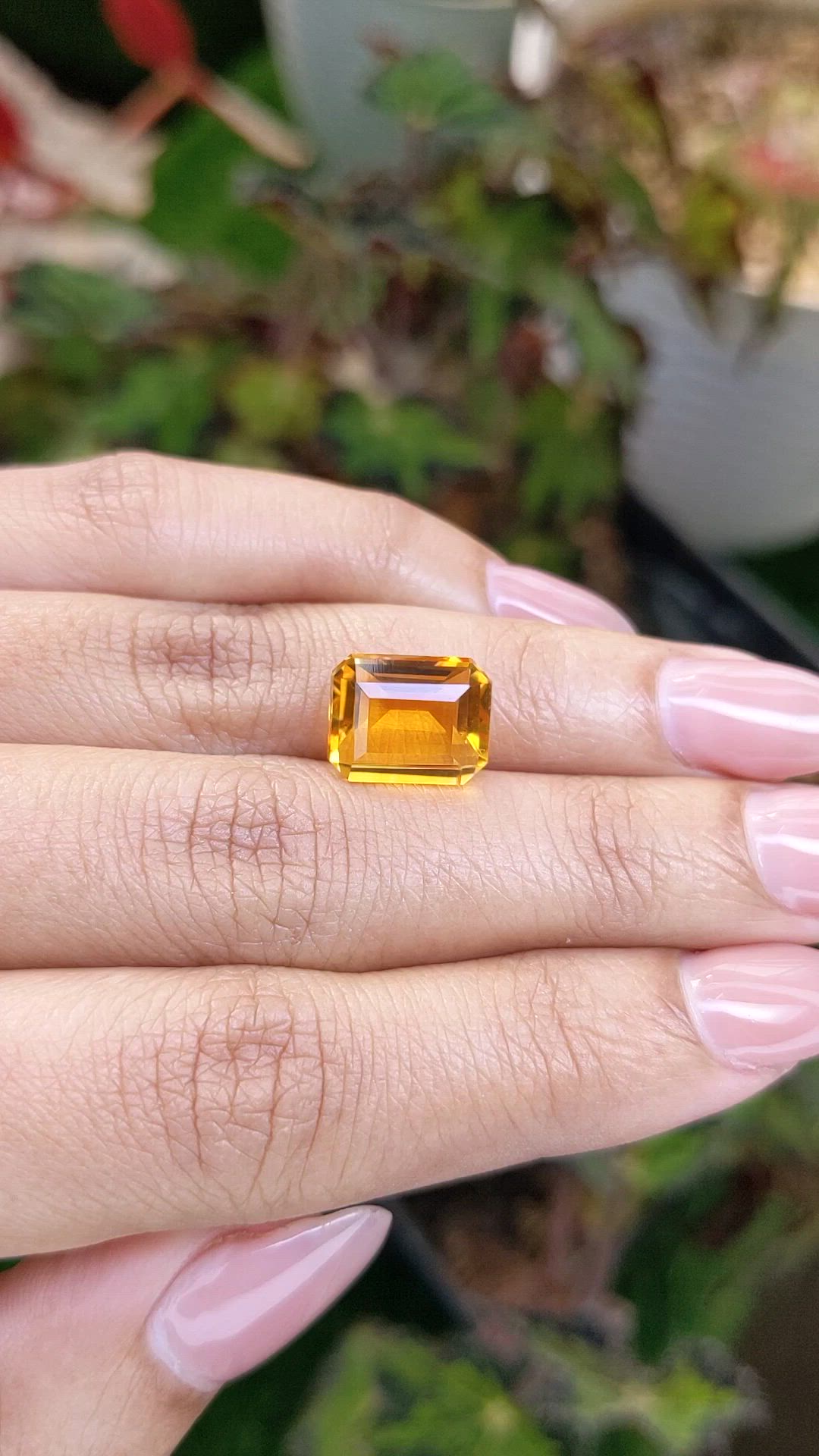 5.21 Ct. Orangish Yellow Citrine from Ceylon (Sri Lanka) Size Video