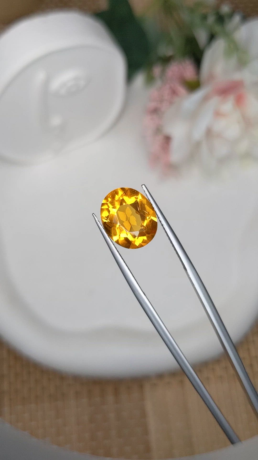 4.94 Ct. Yellow Citrine from Ceylon (Sri Lanka) Size Video