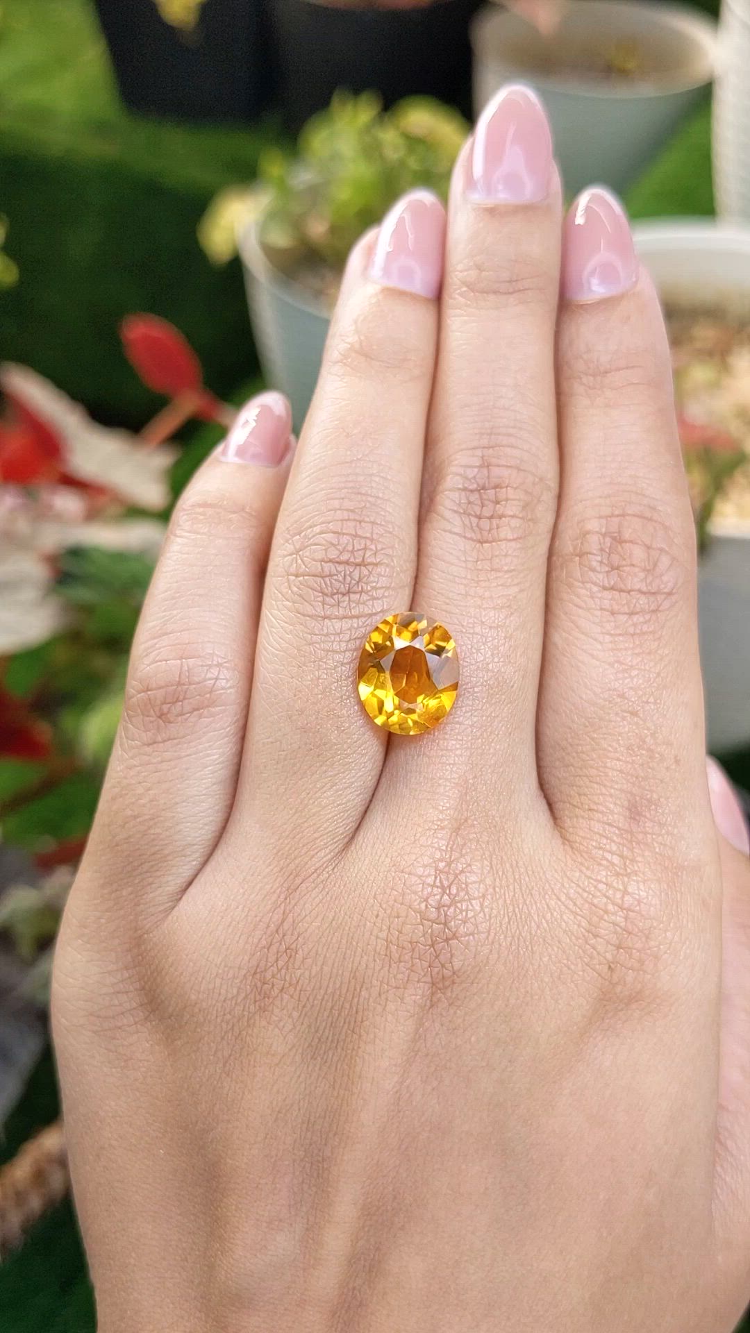 4.94 Ct. Yellow Citrine from Ceylon (Sri Lanka) Size Video