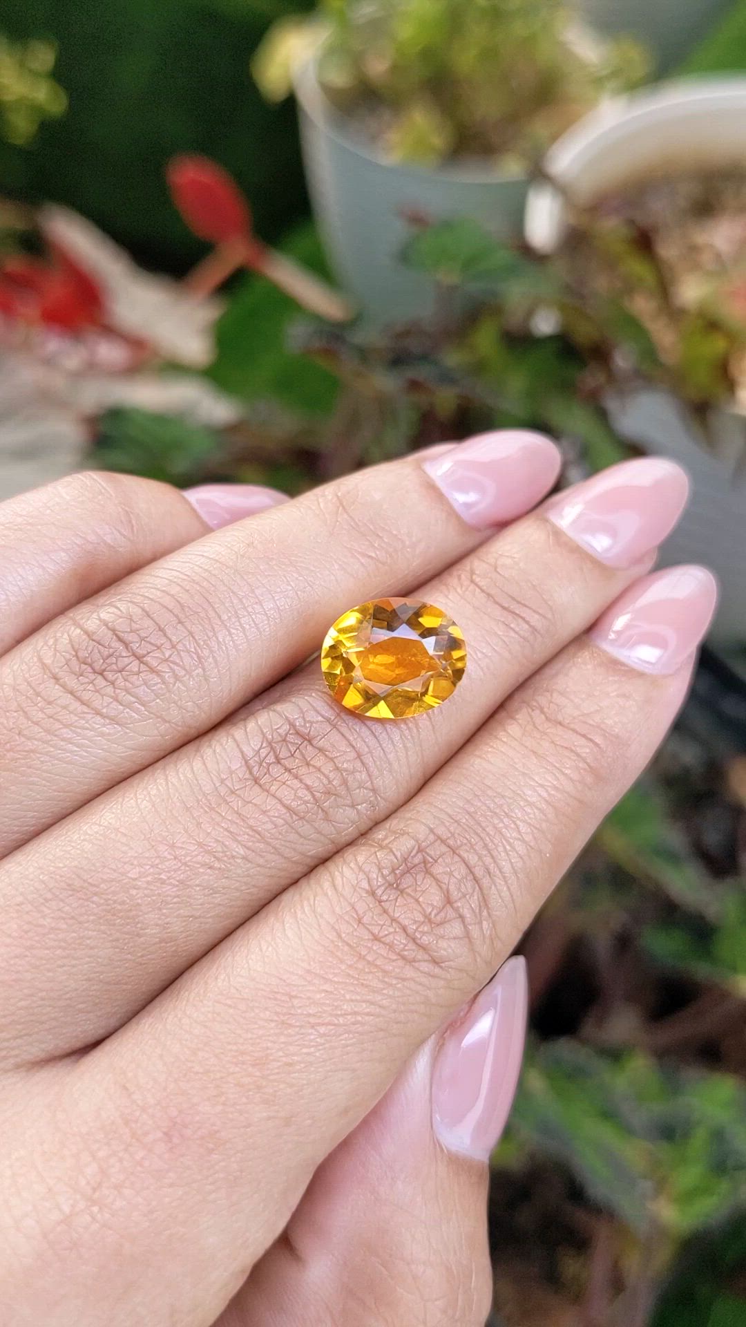 4.94 Ct. Yellow Citrine from Ceylon (Sri Lanka) Size Video