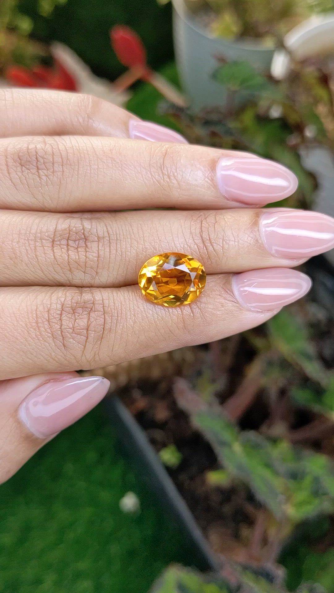 5.30 Ct. Golden Citrine from Ceylon (Sri Lanka) Size Video