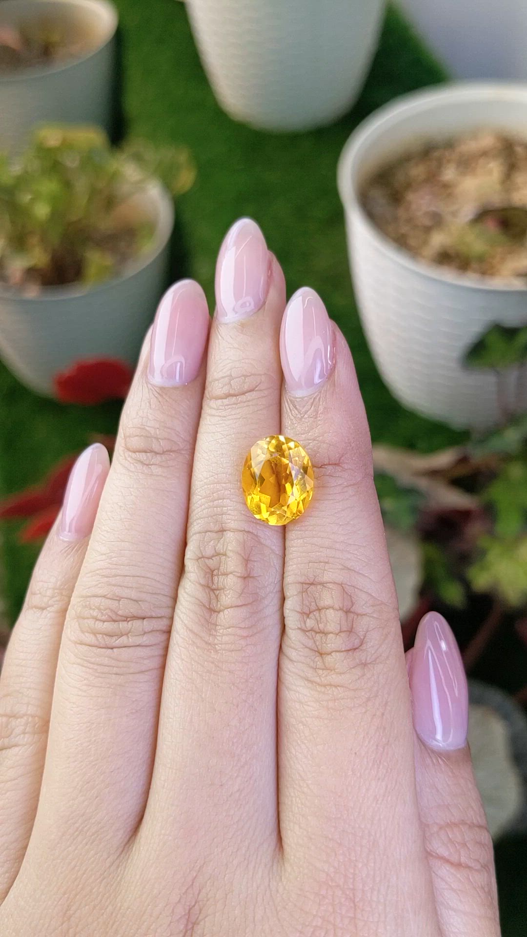 5.20 Ct. Yellow Citrine from Ceylon (Sri Lanka) Size Video