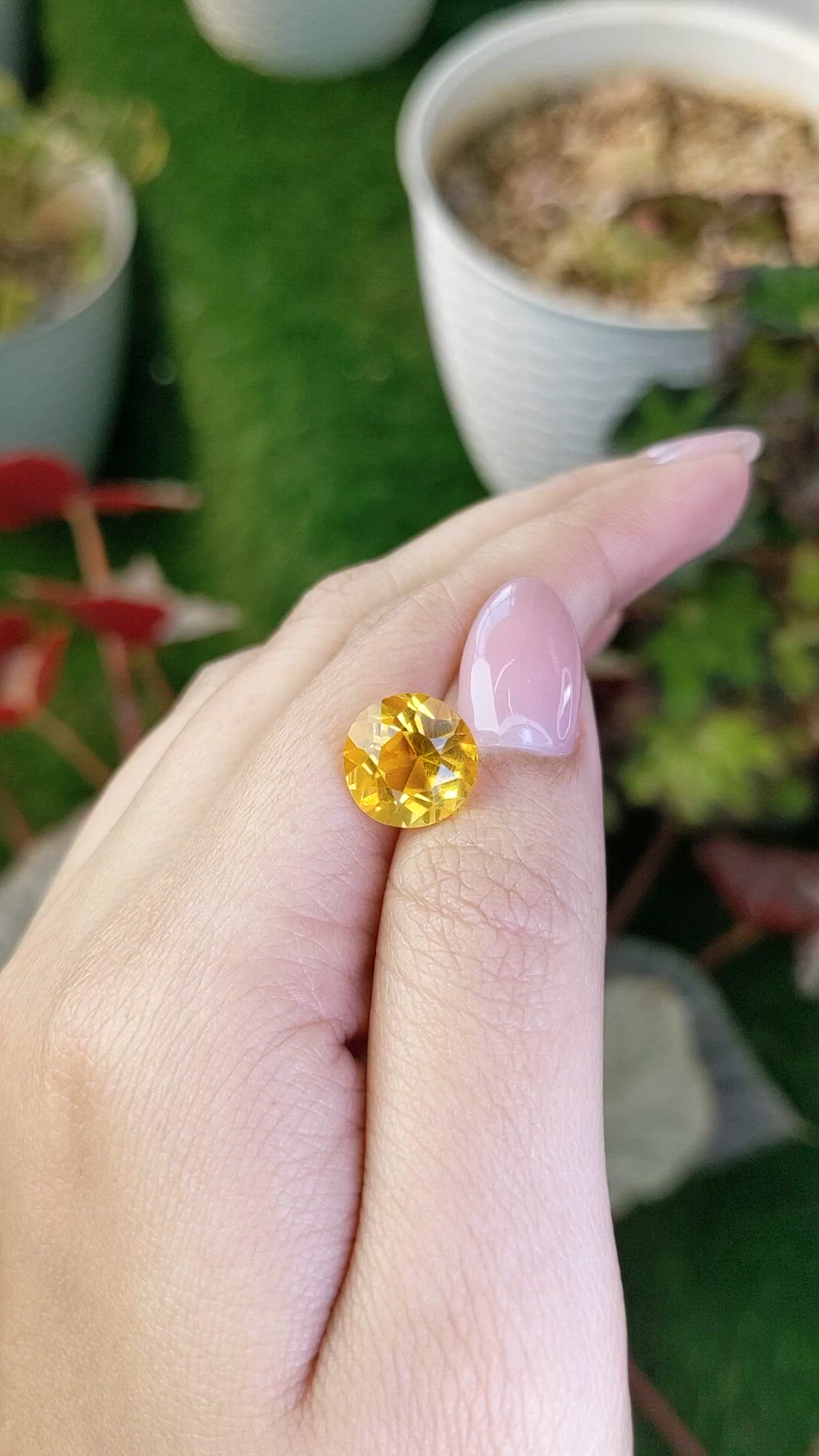 4.99 Ct. Yellow Citrine from Ceylon (Sri Lanka) Size Video