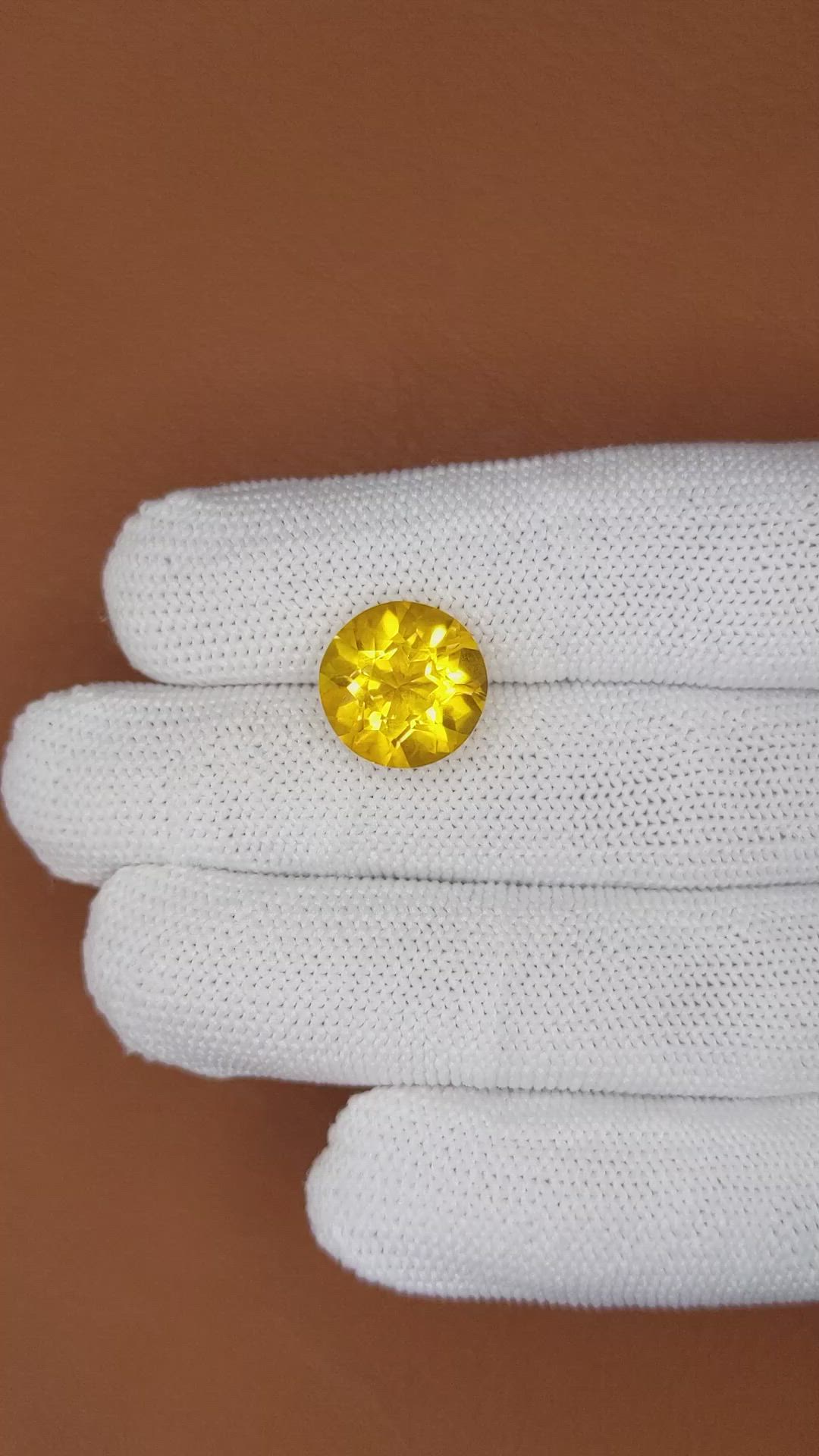 6.32 Ct. Yellow Citrine from Ceylon (Sri Lanka) Size Video