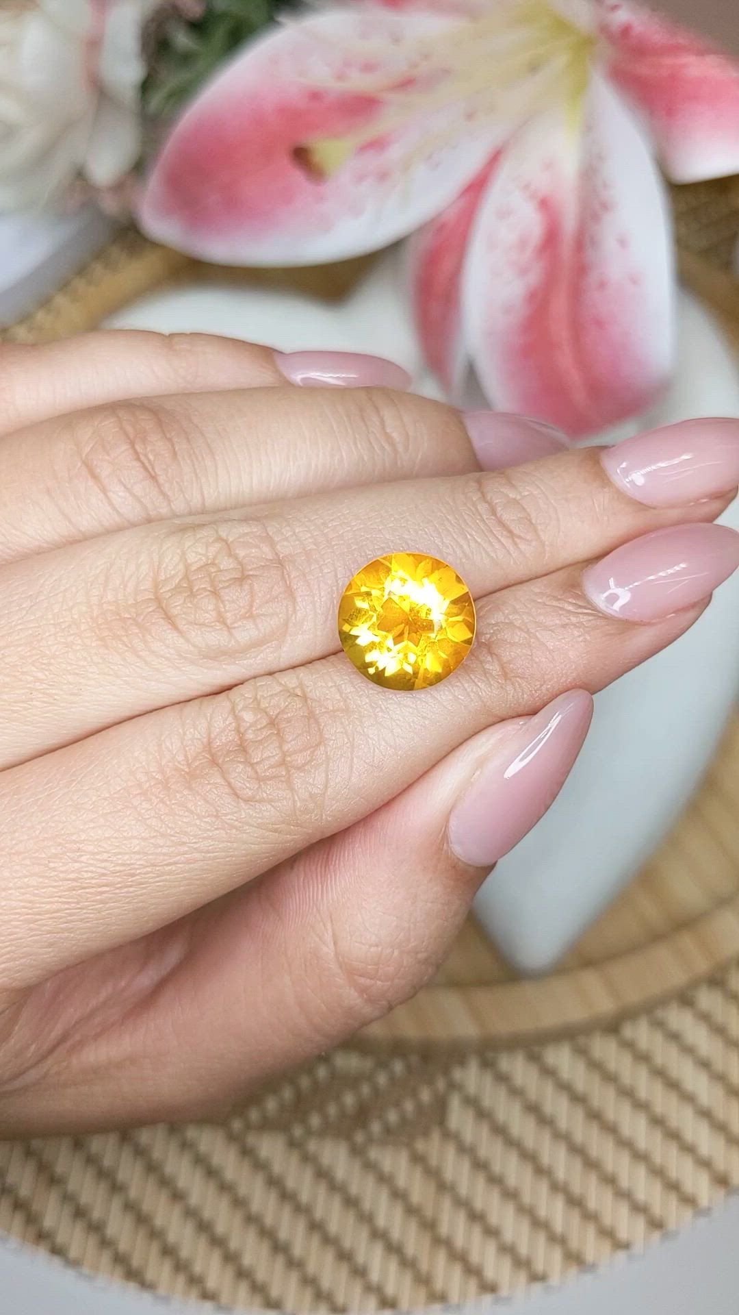 6.32 Ct. Yellow Citrine from Ceylon (Sri Lanka) Size Video