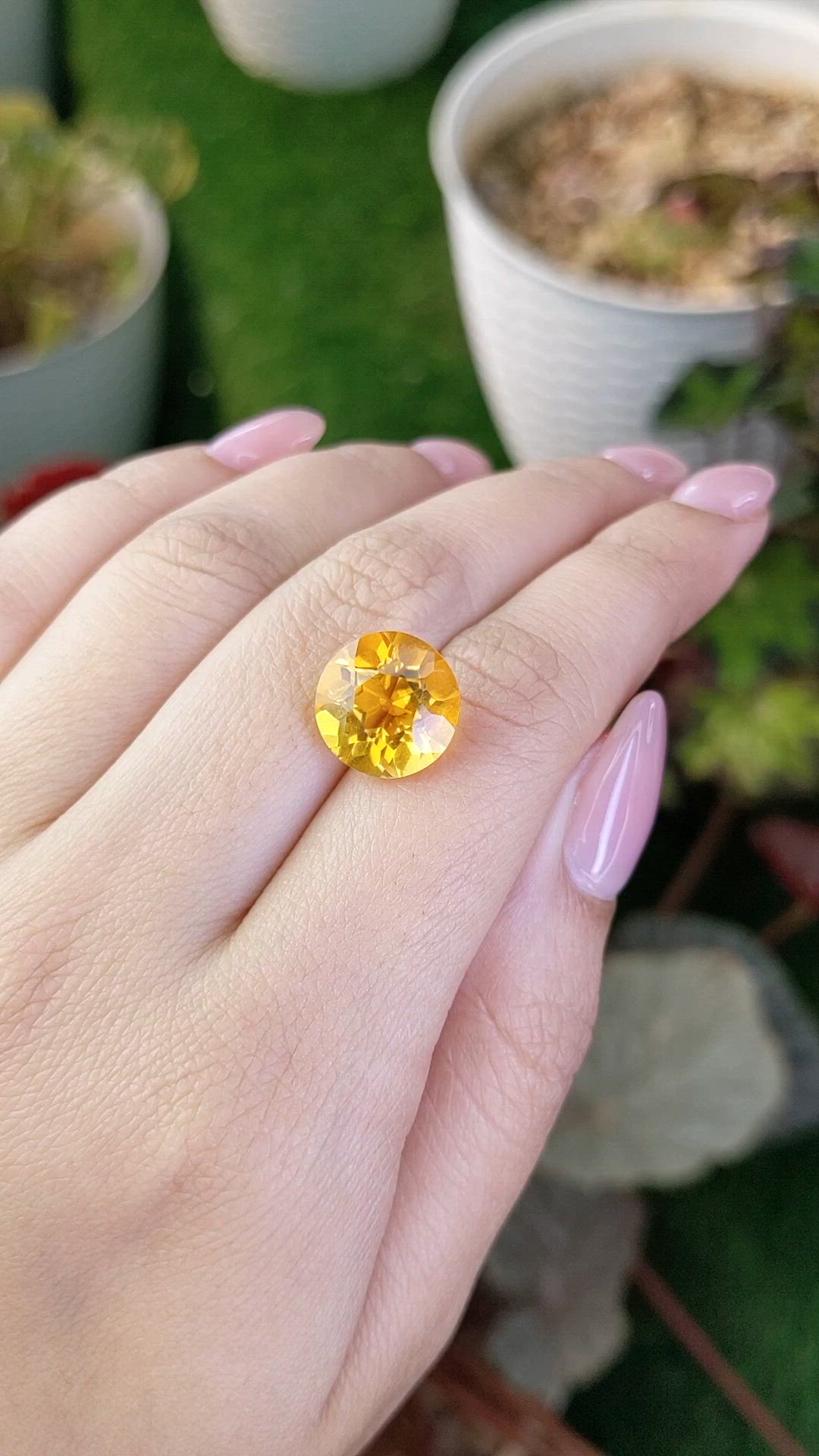 6.32 Ct. Yellow Citrine from Ceylon (Sri Lanka) Size Video
