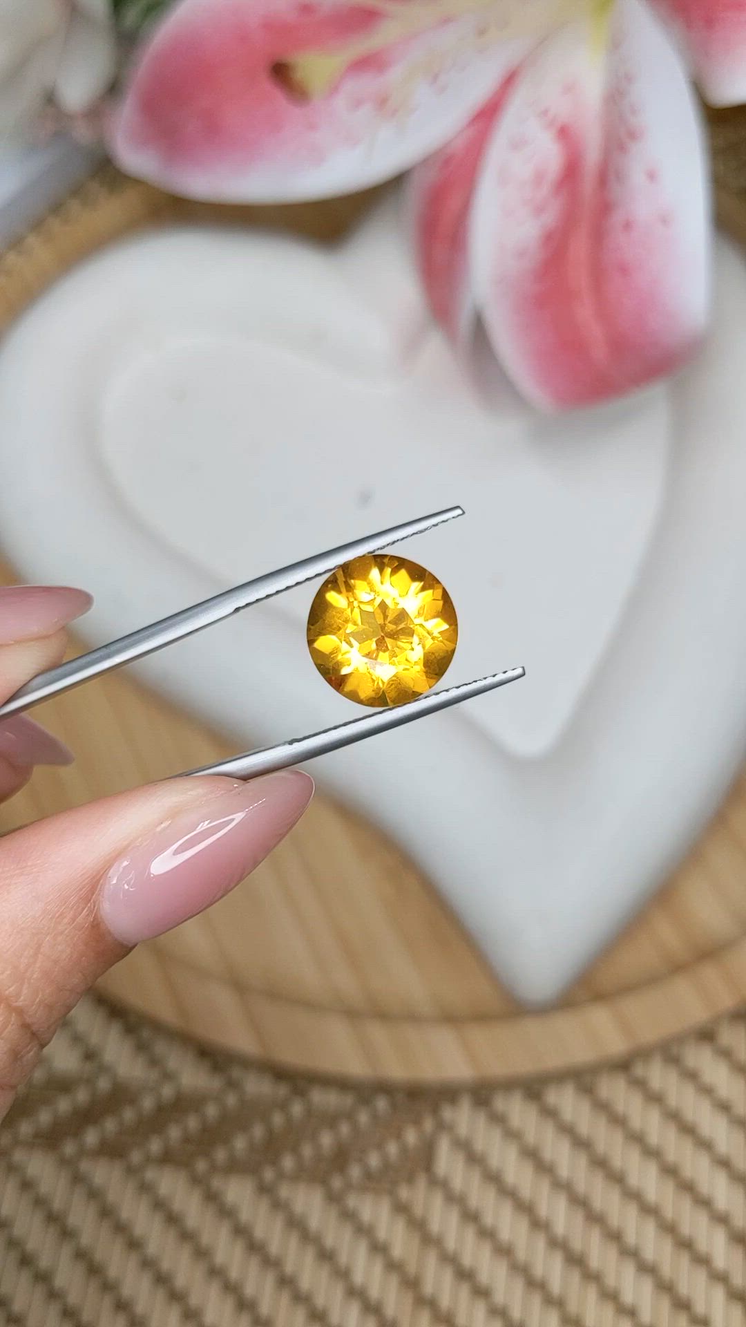 6.32 Ct. Yellow Citrine from Ceylon (Sri Lanka) Size Video