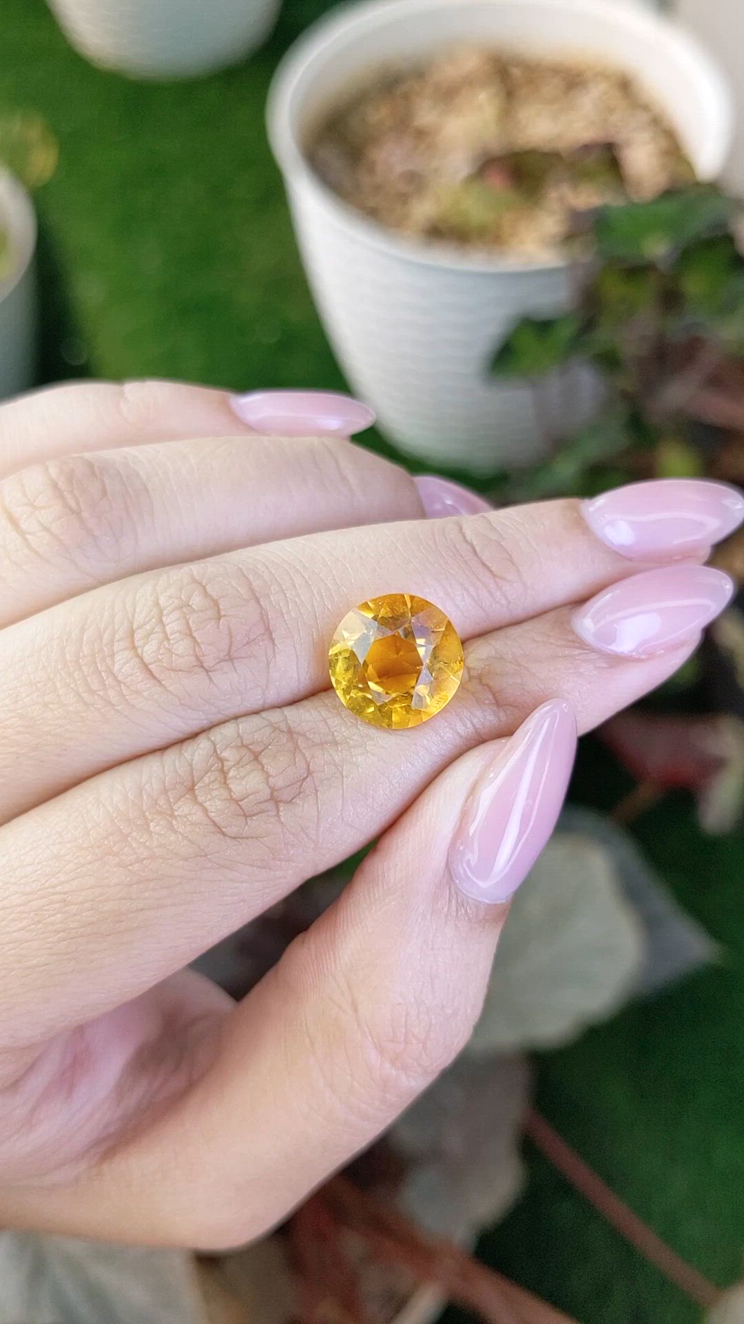 5.93 Ct. Yellow Citrine from Ceylon (Sri Lanka) Size Video