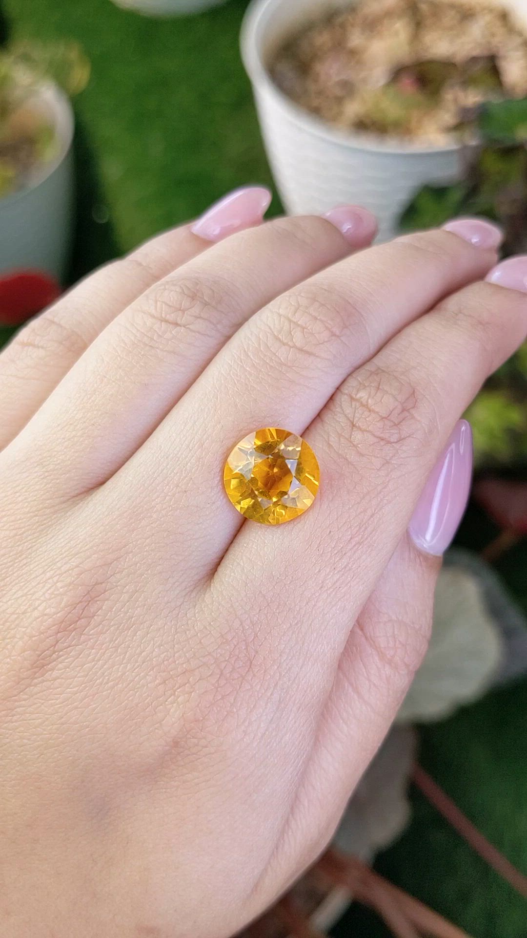 5.93 Ct. Yellow Citrine from Ceylon (Sri Lanka) Size Video