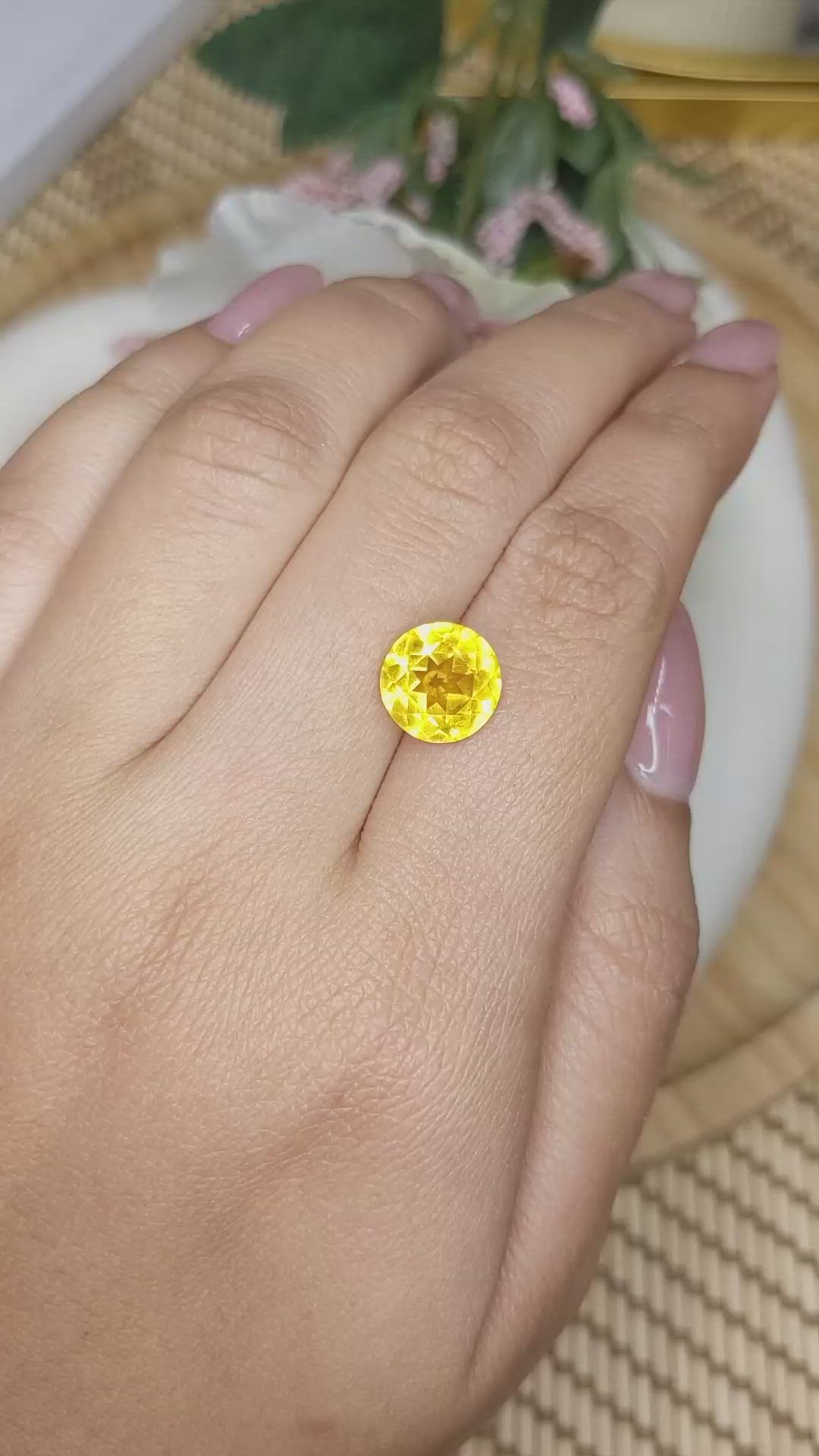 3.06 Ct. Yellow Citrine from Ceylon (Sri Lanka) Size Video