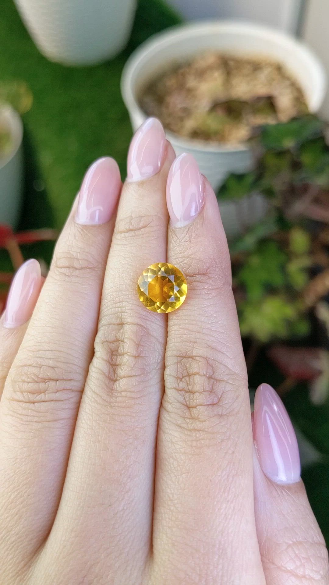 3.06 Ct. Yellow Citrine from Ceylon (Sri Lanka) Size Video