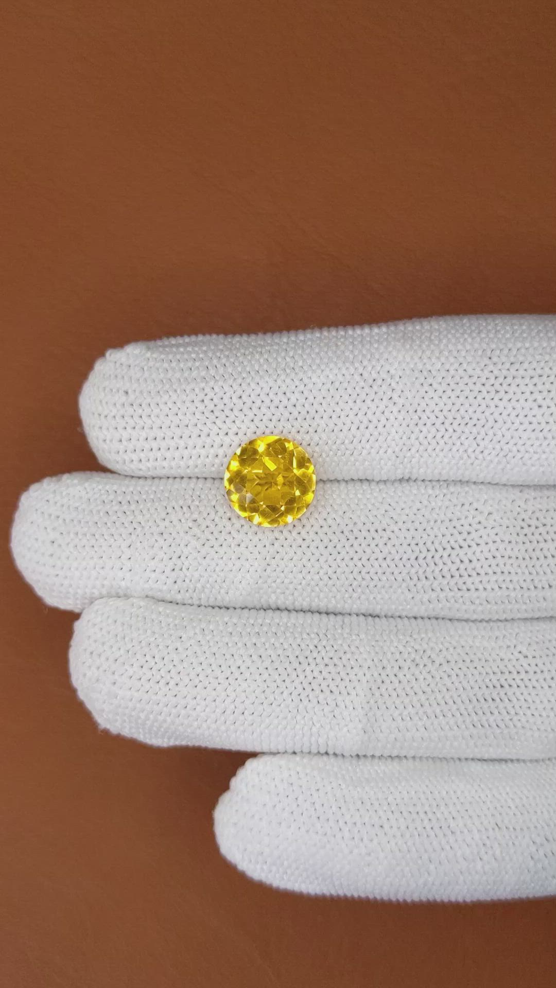 3.06 Ct. Yellow Citrine from Ceylon (Sri Lanka) Size Video