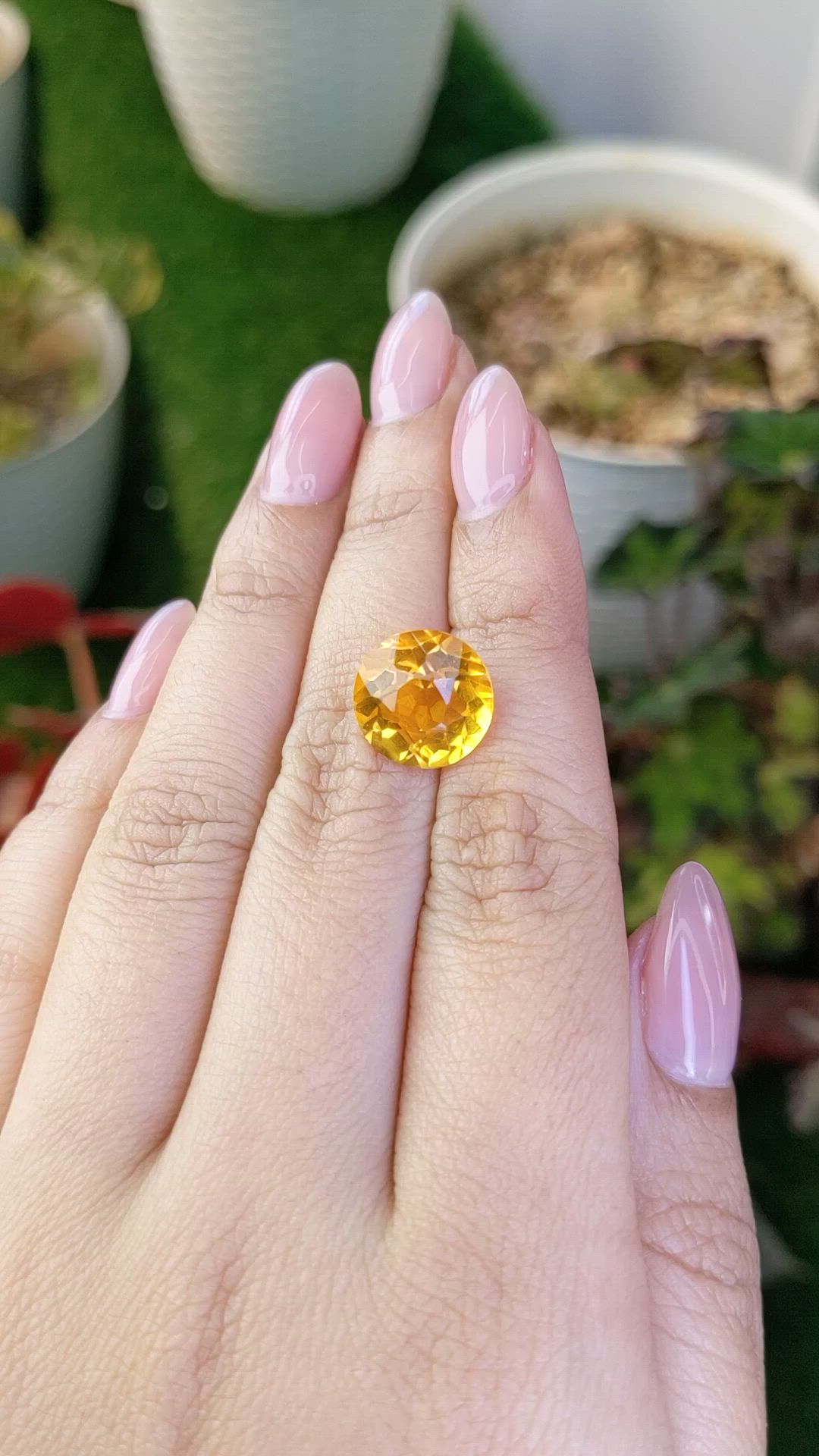 6.54 Ct. Yellow Citrine from Ceylon (Sri Lanka) Size Video