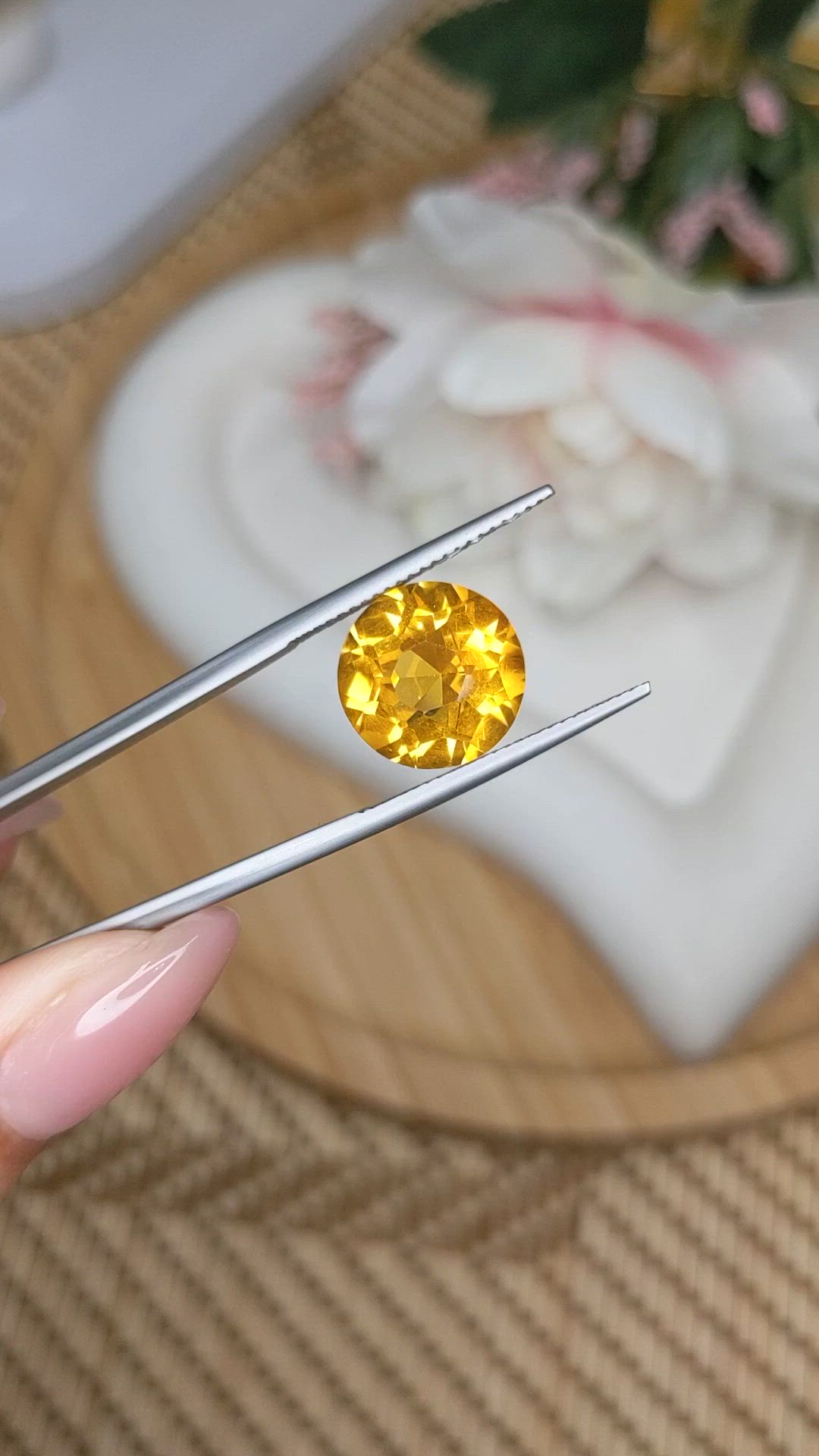 6.54 Ct. Yellow Citrine from Ceylon (Sri Lanka) Size Video