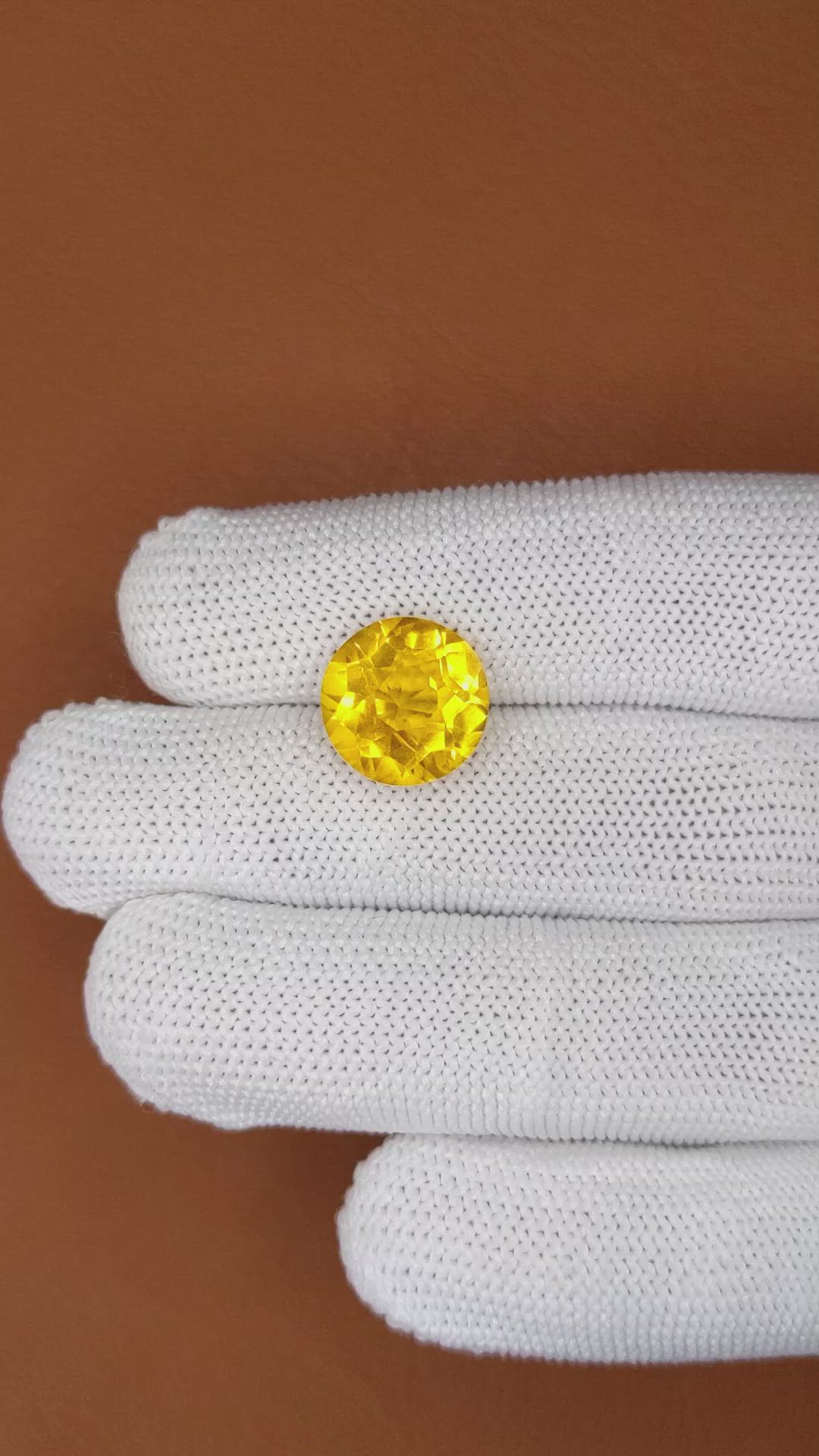 6.54 Ct. Yellow Citrine from Ceylon (Sri Lanka) Size Video