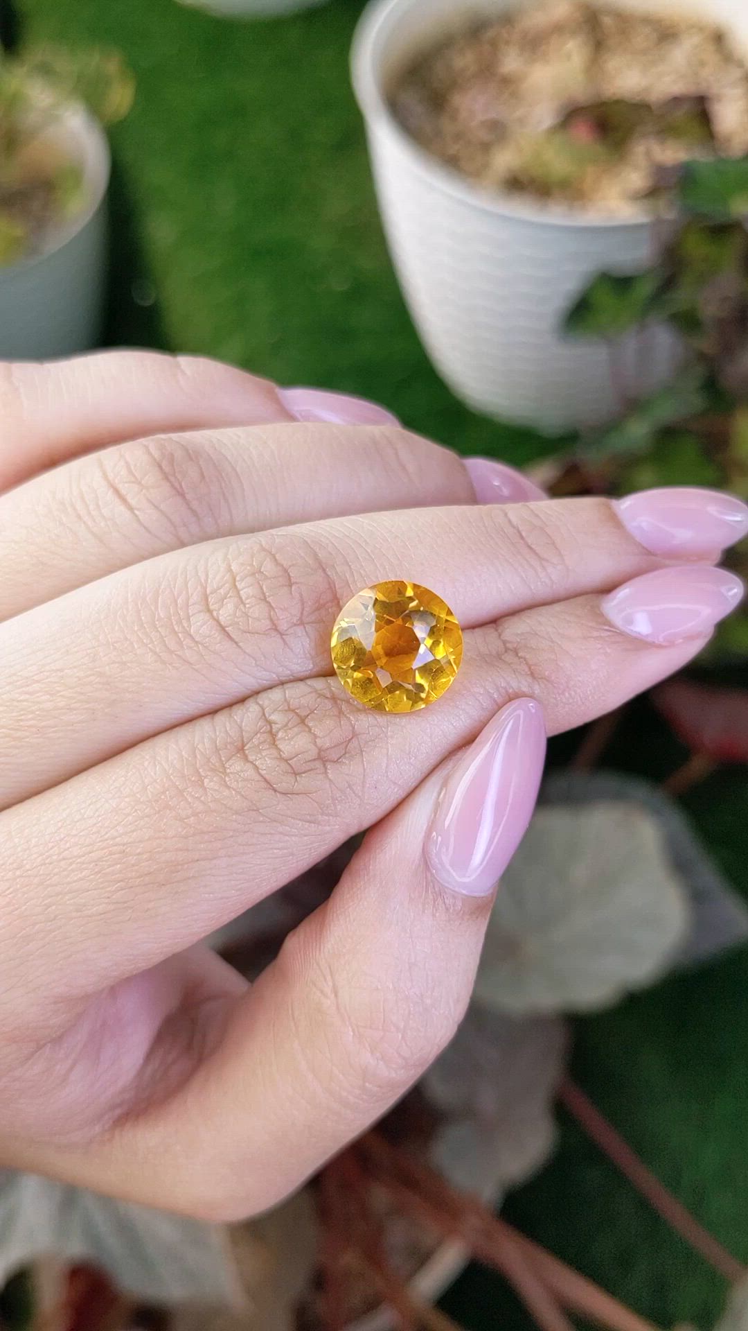 6.54 Ct. Yellow Citrine from Ceylon (Sri Lanka) Size Video