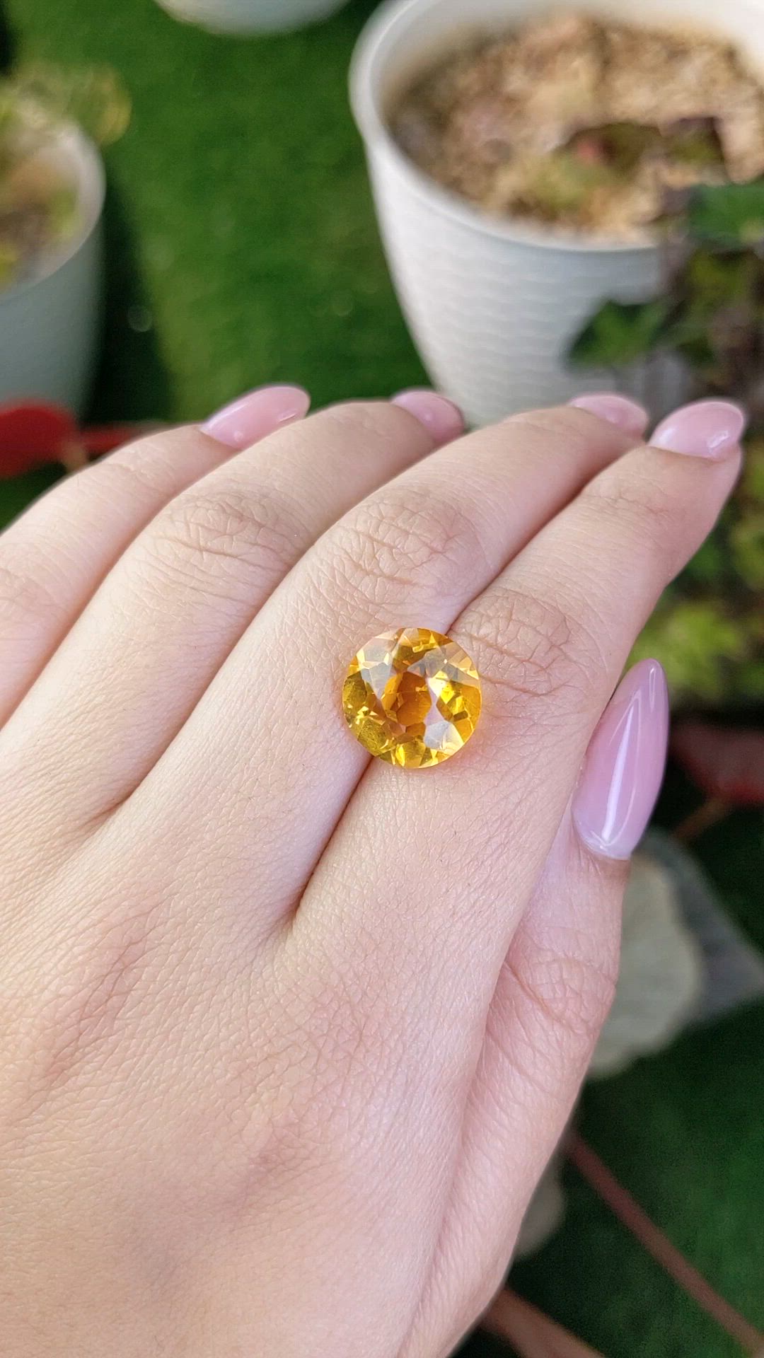 6.54 Ct. Yellow Citrine from Ceylon (Sri Lanka) Size Video