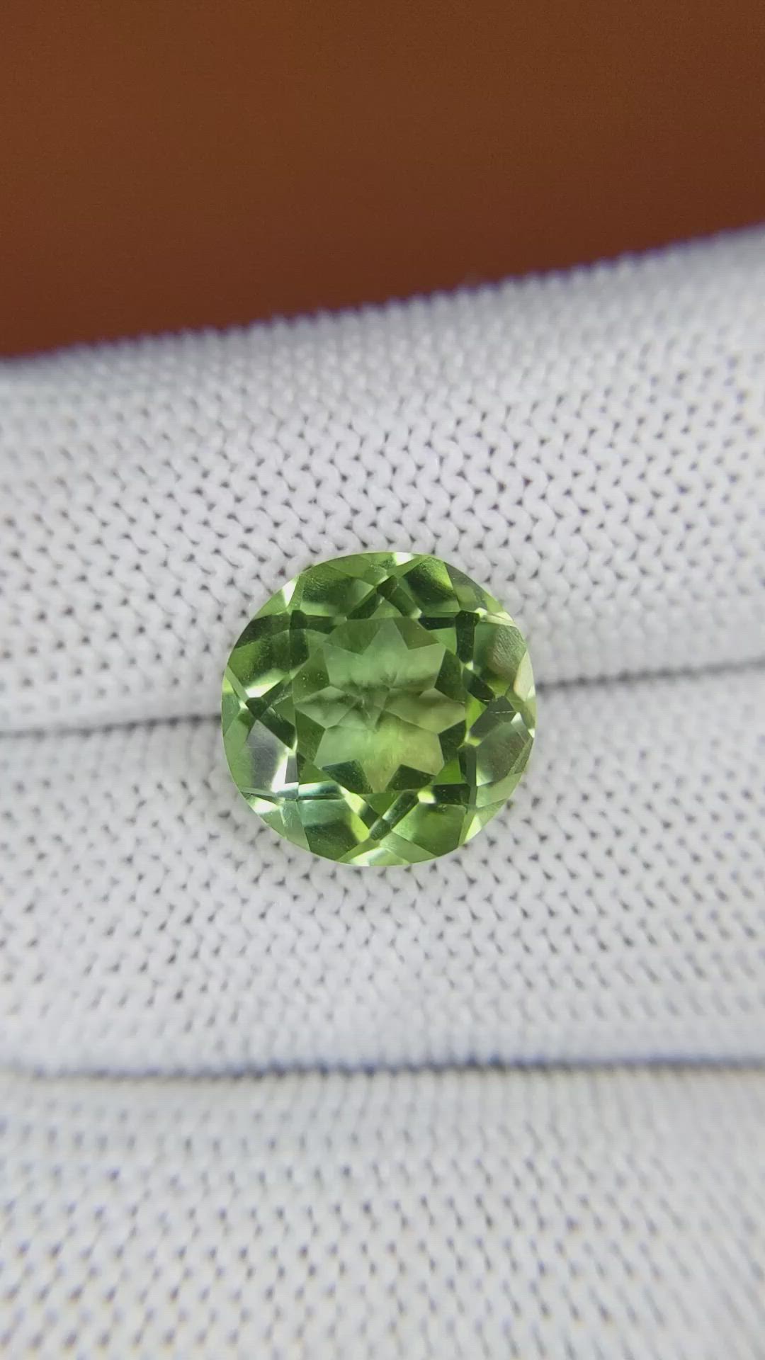 6.21 Ct. Yellowish Green Prasiolite from Brazil Size Video