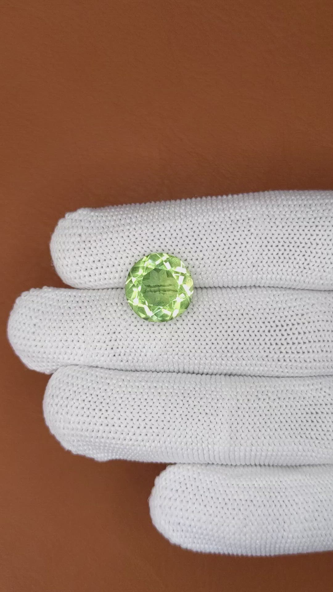 6.21 Ct. Yellowish Green Prasiolite from Brazil Size Video