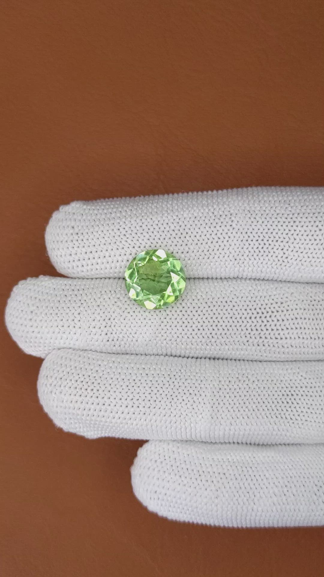 5.04 Ct. Yellowish Green Prasiolite from Brazil Size Video
