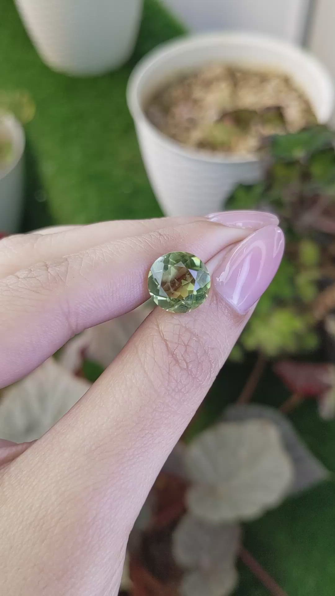 5.04 Ct. Yellowish Green Prasiolite from Brazil Size Video