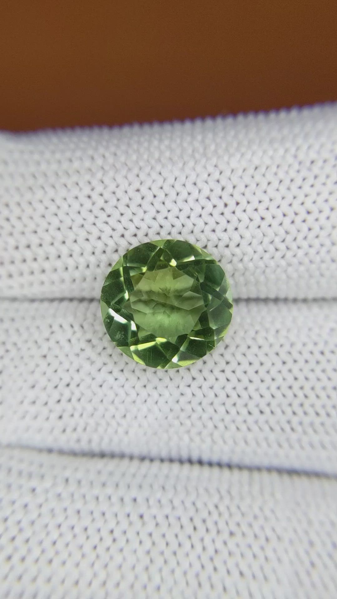 5.04 Ct. Yellowish Green Prasiolite from Brazil Size Video