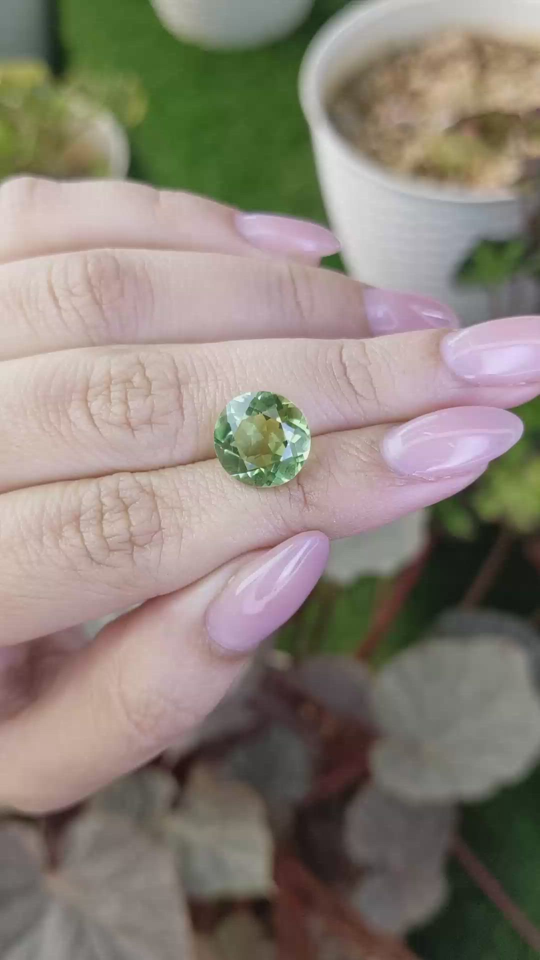 5.04 Ct. Yellowish Green Prasiolite from Brazil Size Video