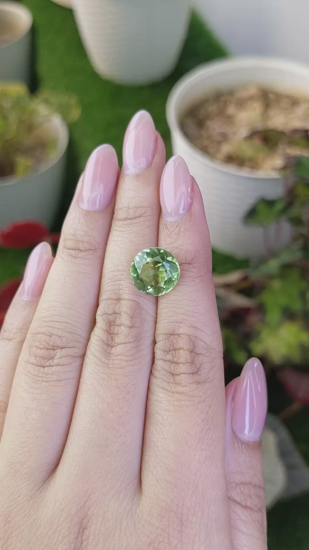 5.04 Ct. Yellowish Green Prasiolite from Brazil Size Video