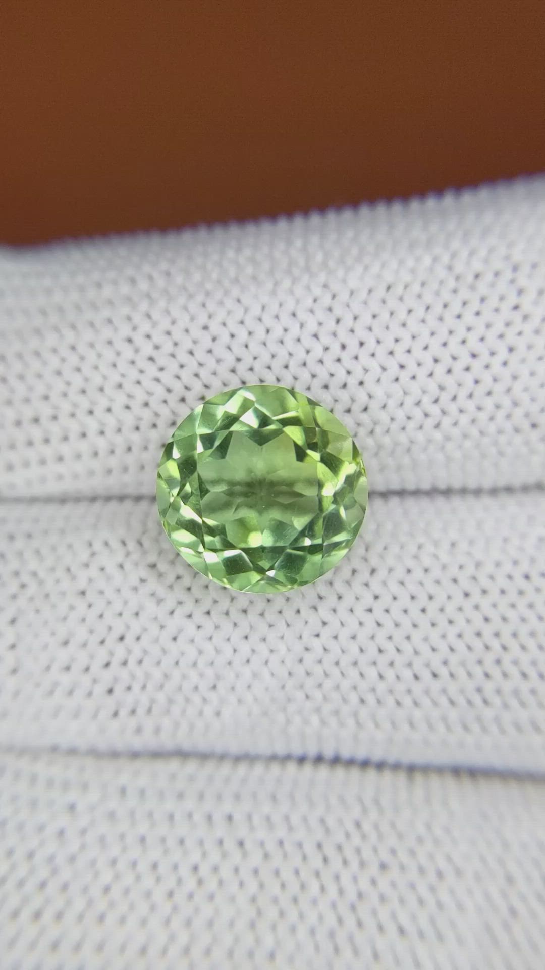5.64 Ct. Yellowish Green Prasiolite from Brazil Size Video