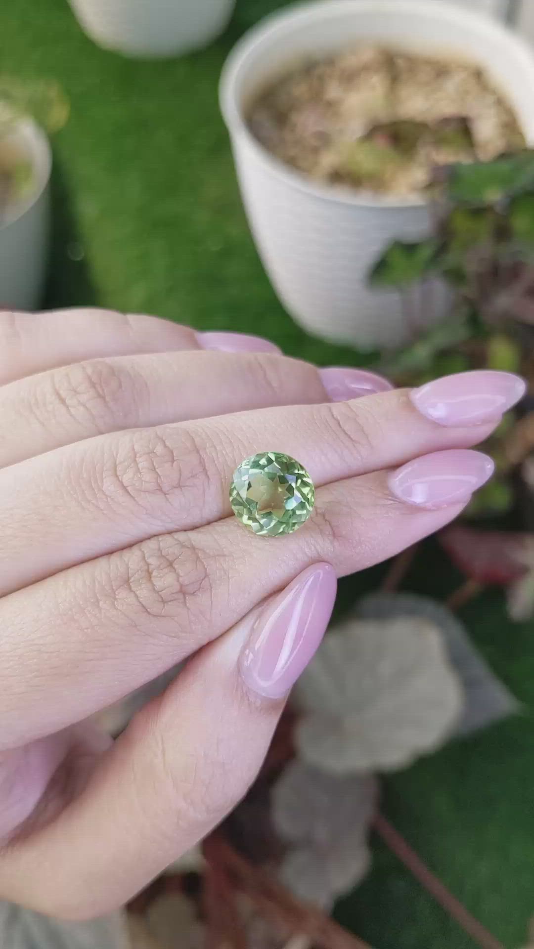 5.64 Ct. Yellowish Green Prasiolite from Brazil Size Video