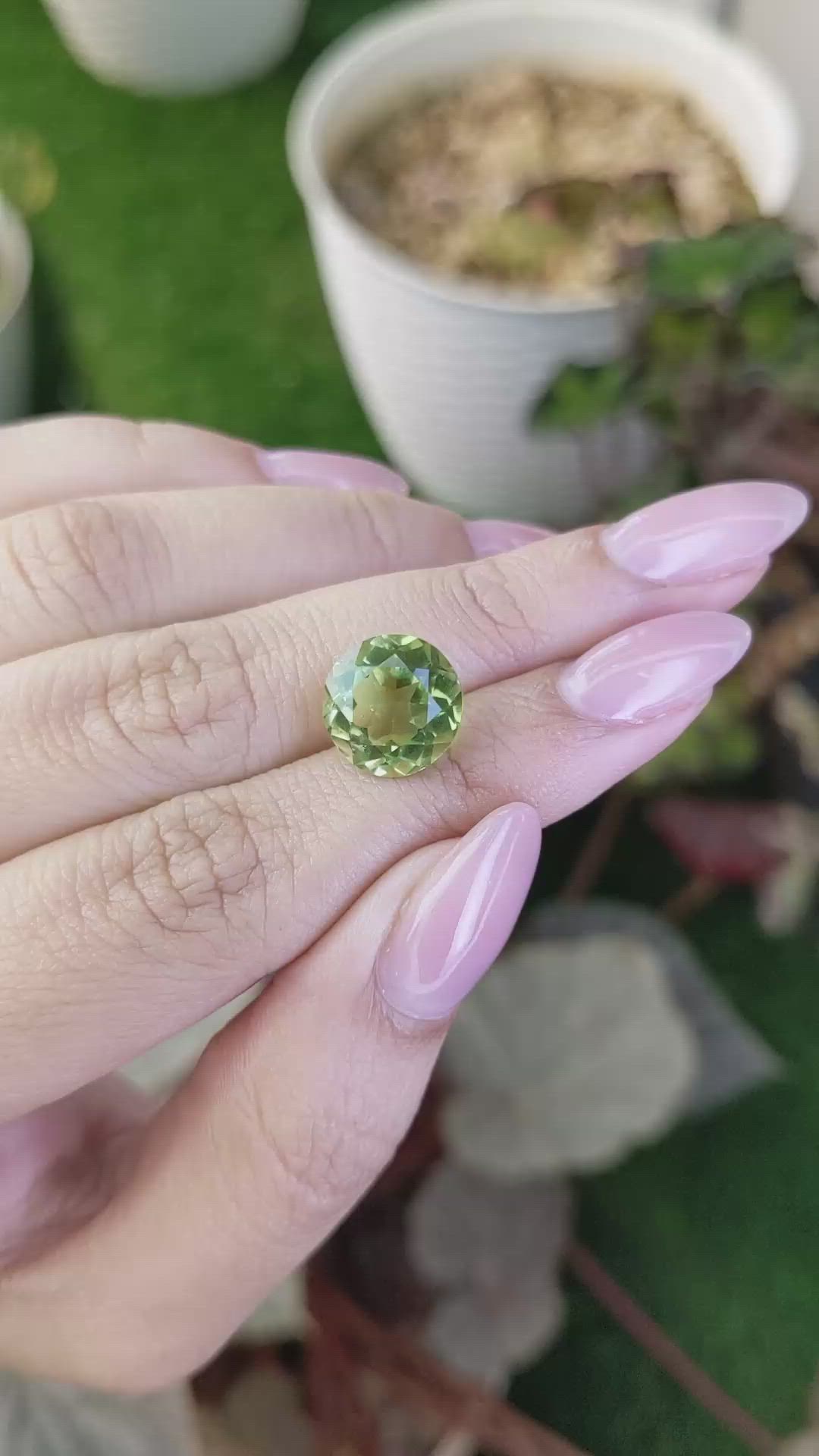 5.42 Ct. Yellowish Green Prasiolite from Brazil Size Video