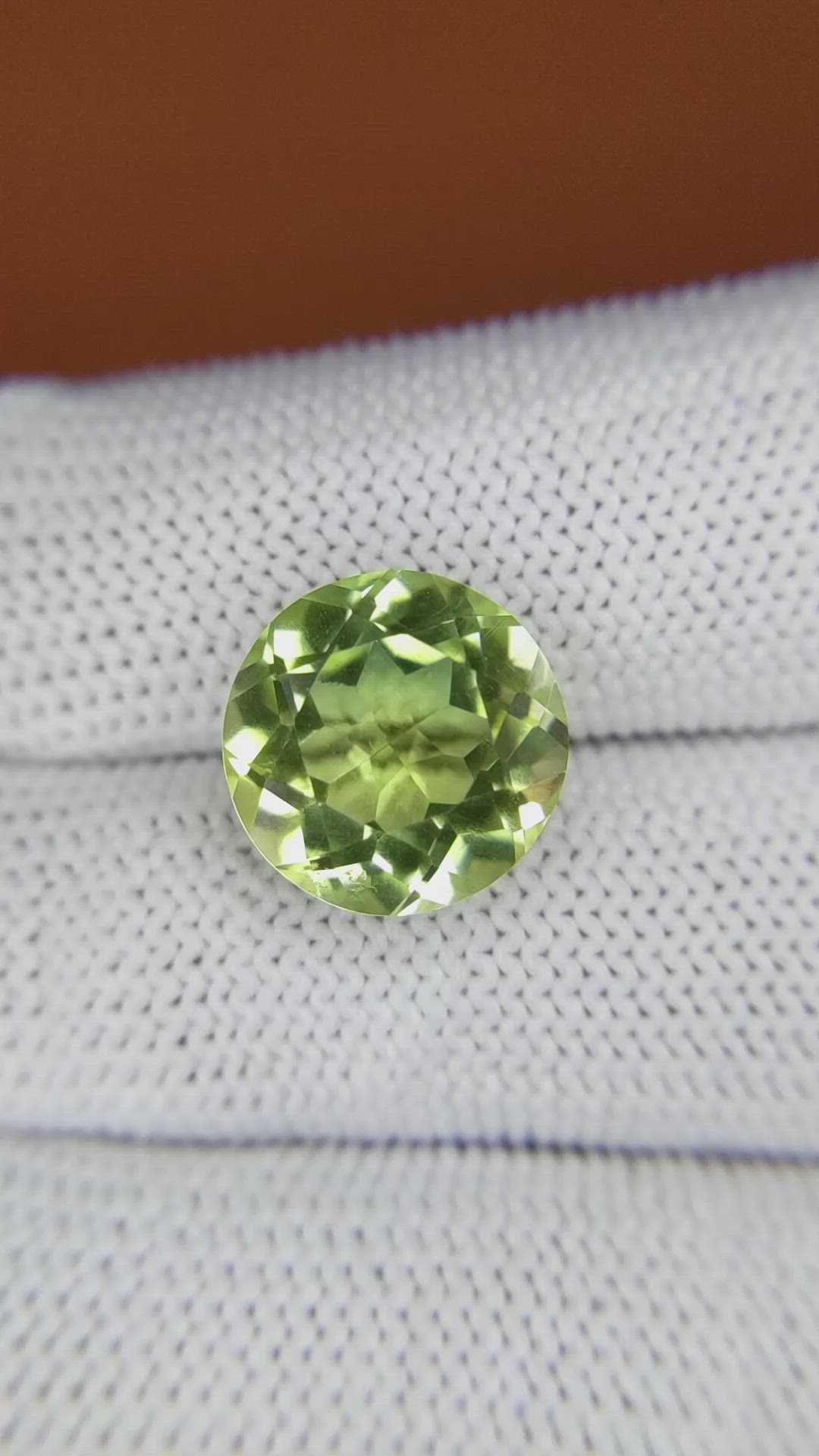 6.71 Ct. Yellowish Green Prasiolite from Brazil Size Video